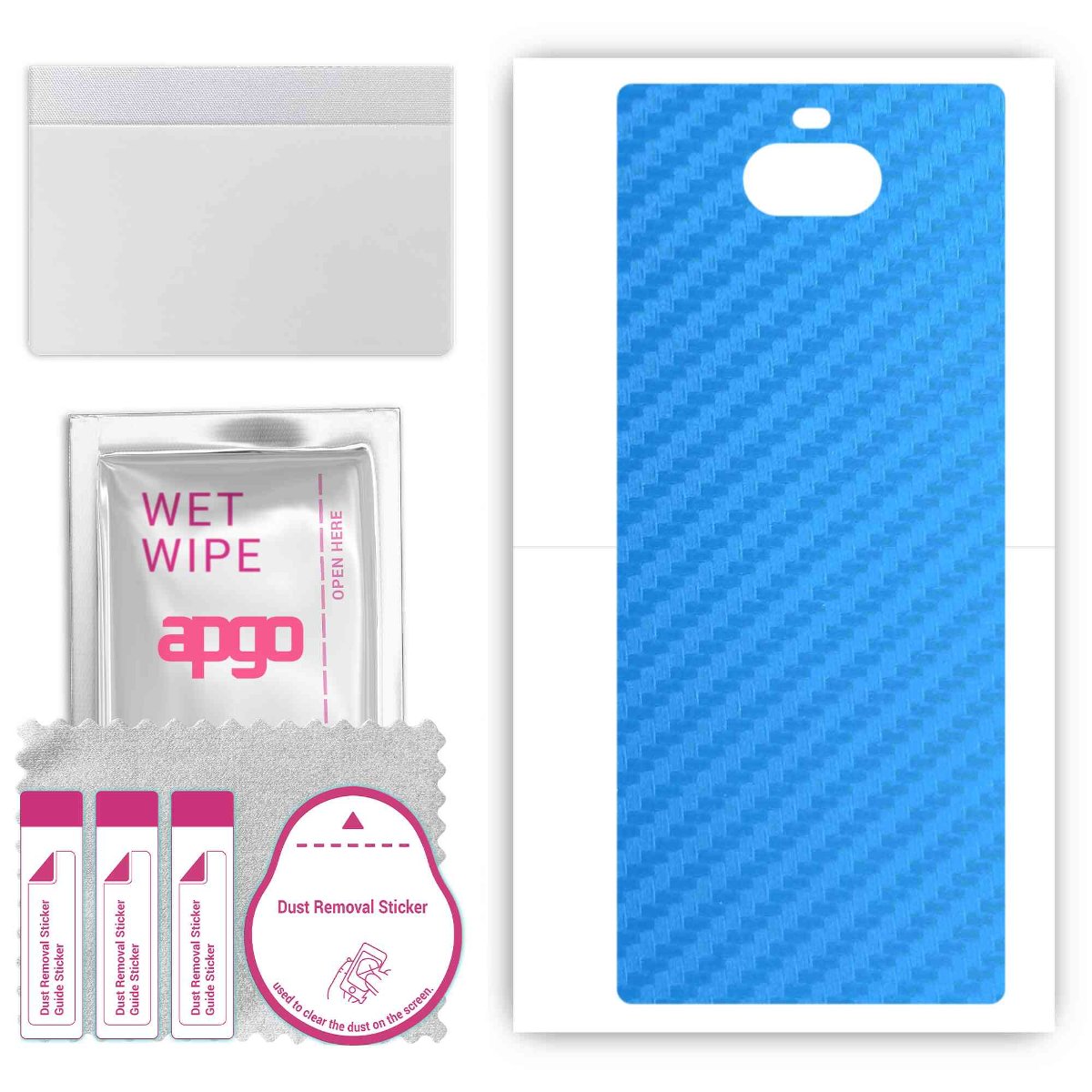 Folia naklejka skórka strukturalna na TYŁ do Sony Xperia 10 Plus -  Carbon Niebieski - apgo SKINS