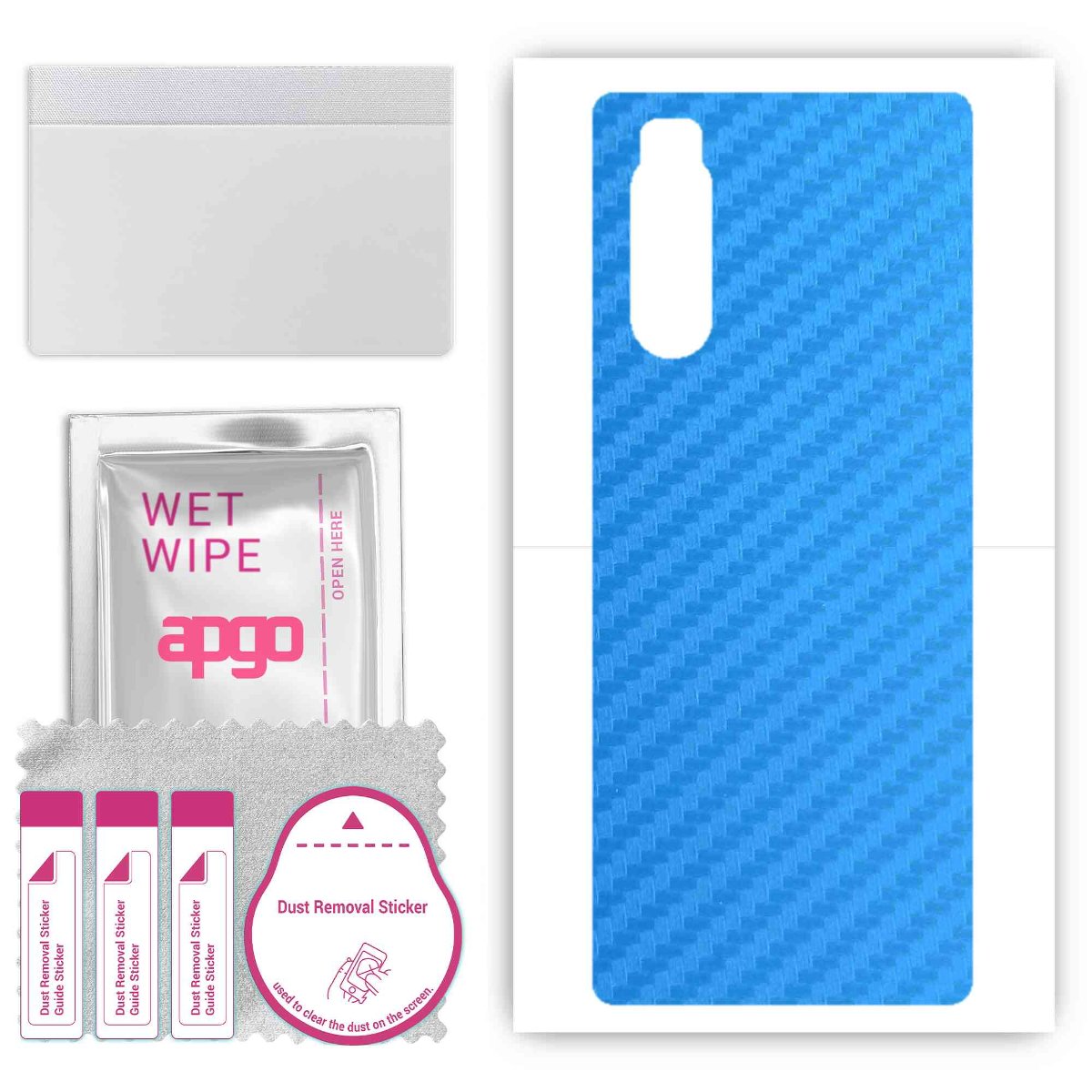 Folia naklejka skórka strukturalna na TYŁ do Sony Xperia 5 -  Carbon Niebieski - apgo SKINS