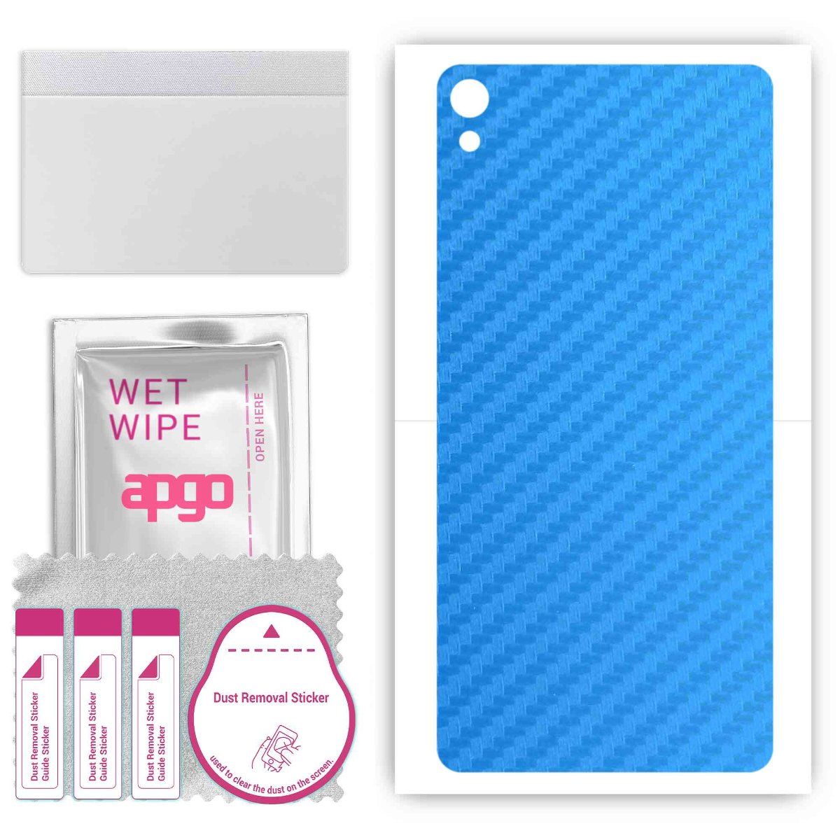 Folia naklejka skórka strukturalna na TYŁ do Sony Xperia E5 -  Carbon Niebieski - apgo SKINS