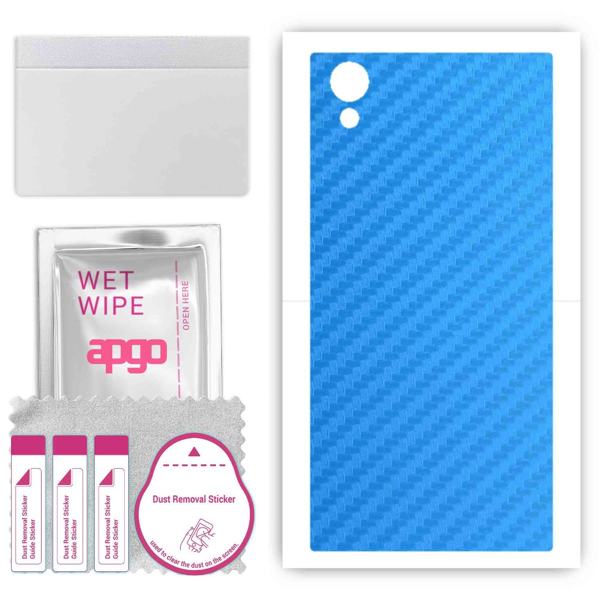 Folia naklejka skórka strukturalna na TYŁ do Sony Xperia XA1 Plus -  Carbon Niebieski - apgo SKINS