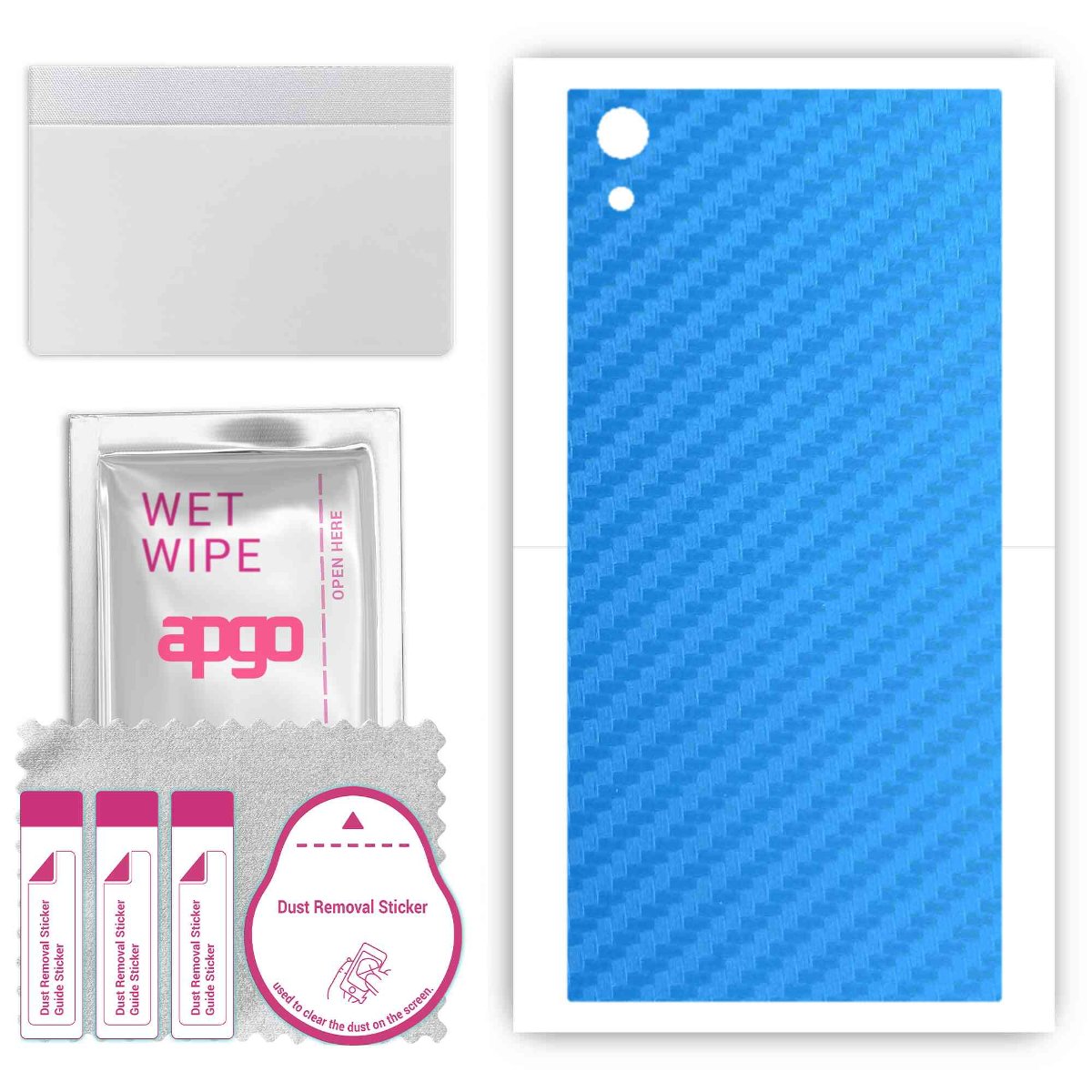 Folia naklejka skórka strukturalna na TYŁ do Sony Xperia XA1 Ultra -  Carbon Niebieski - apgo SKINS