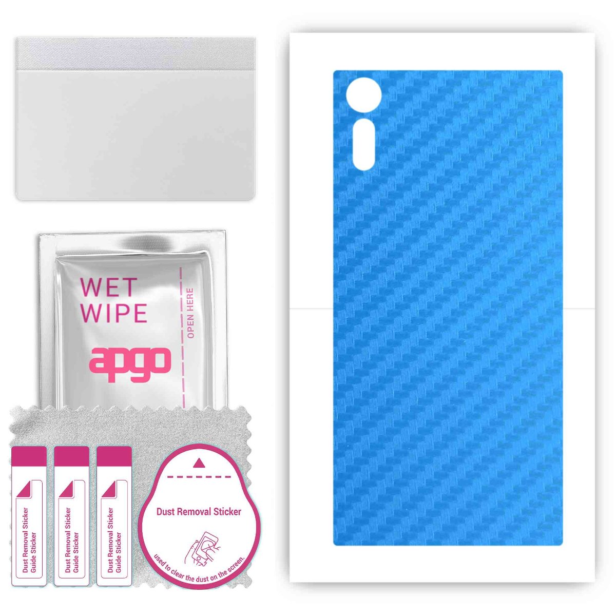 Folia naklejka skórka strukturalna na TYŁ do Sony Xperia XZ -  Carbon Niebieski - apgo SKINS