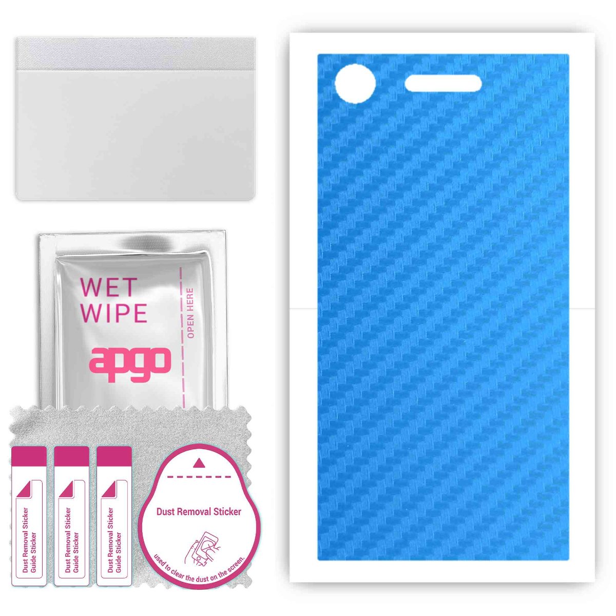 Folia naklejka skórka strukturalna na TYŁ do Sony Xperia XZ1 -  Carbon Niebieski - apgo SKINS