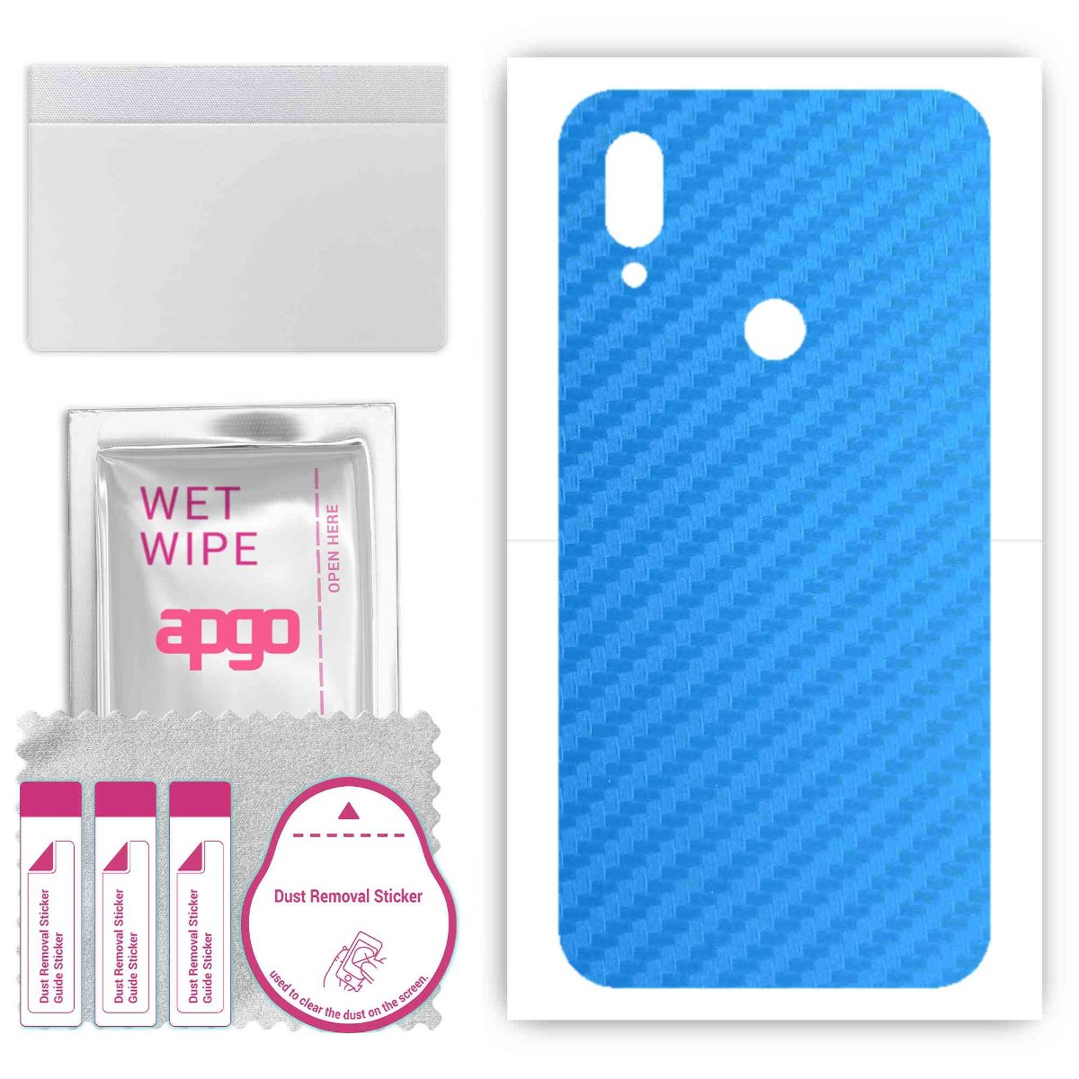 Folia naklejka skórka strukturalna na TYŁ do Xiaomi Redmi 7 -  Carbon Niebieski - apgo SKINS