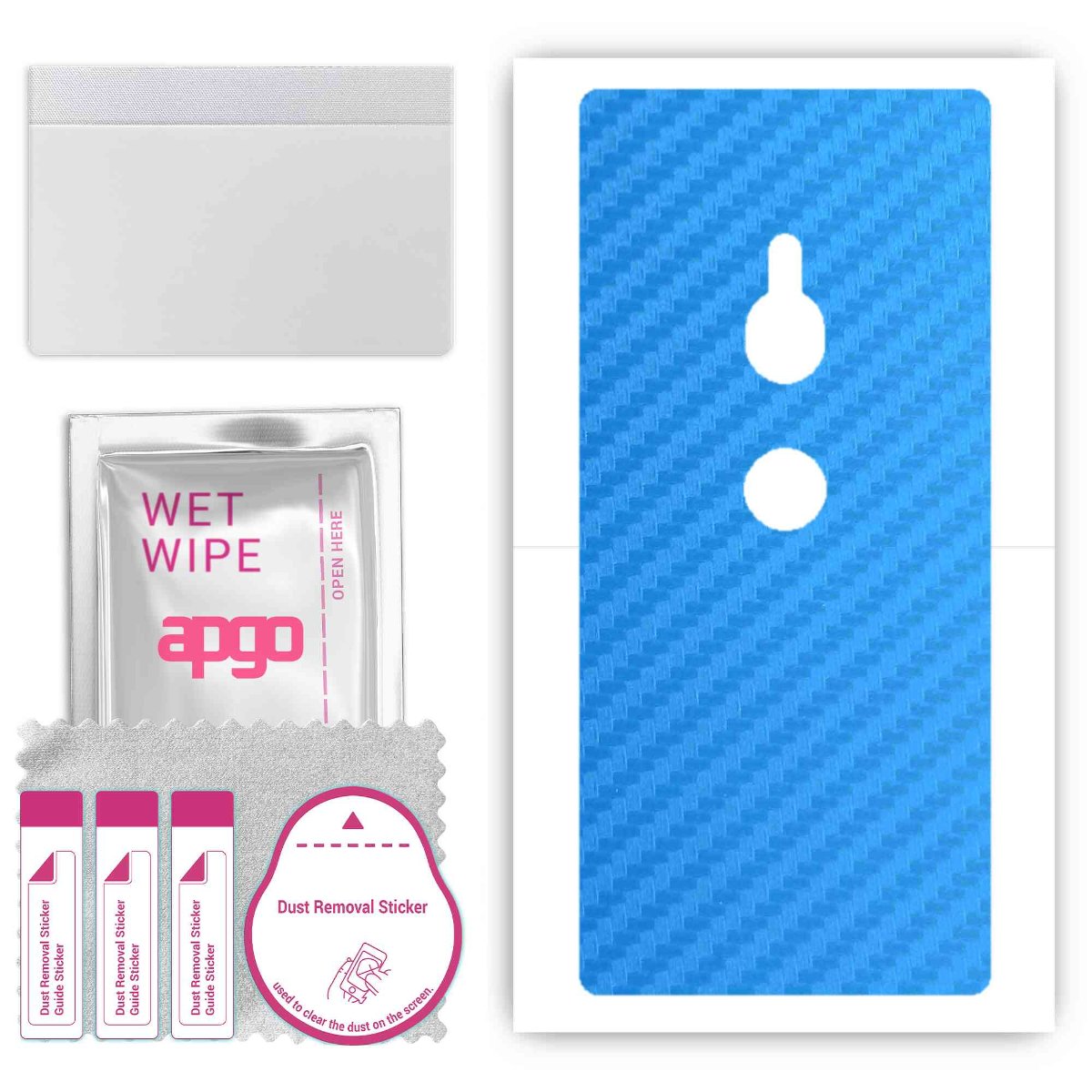 Folia naklejka skórka strukturalna na TYŁ do Sony Xperia XZ2 -  Carbon Niebieski - apgo SKINS