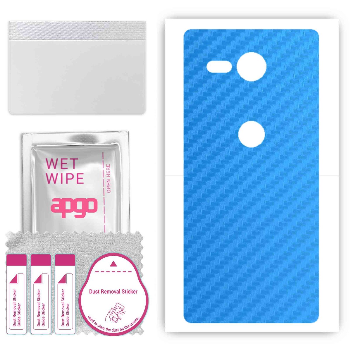 Folia naklejka skórka strukturalna na TYŁ do Sony Xperia XZ2 Compact -  Carbon Niebieski - apgo SKINS