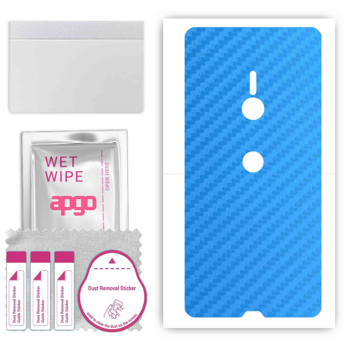 Folia naklejka skórka strukturalna na TYŁ do Sony Xperia XZ3 -  Carbon Niebieski - apgo SKINS