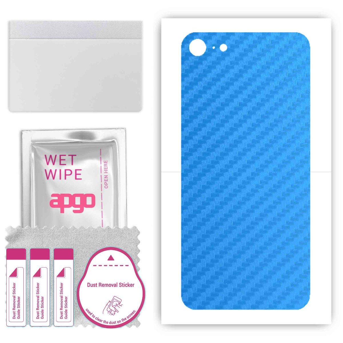 Folia naklejka skórka strukturalna na TYŁ do Apple iPhone 7 -  Carbon Niebieski - apgo SKINS