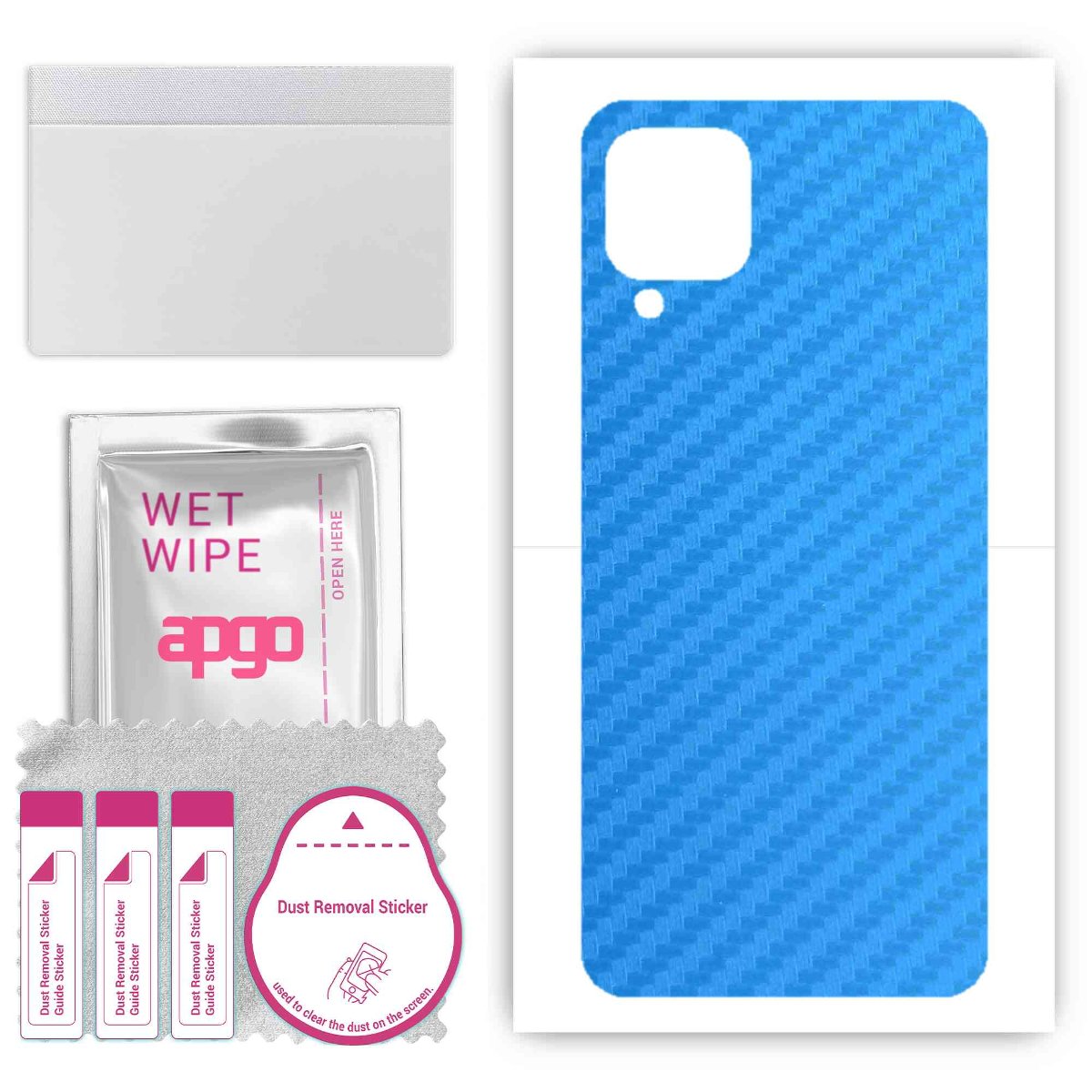 Folia naklejka skórka strukturalna na TYŁ do Samsung Galaxy M12 -  Carbon Niebieski - apgo SKINS