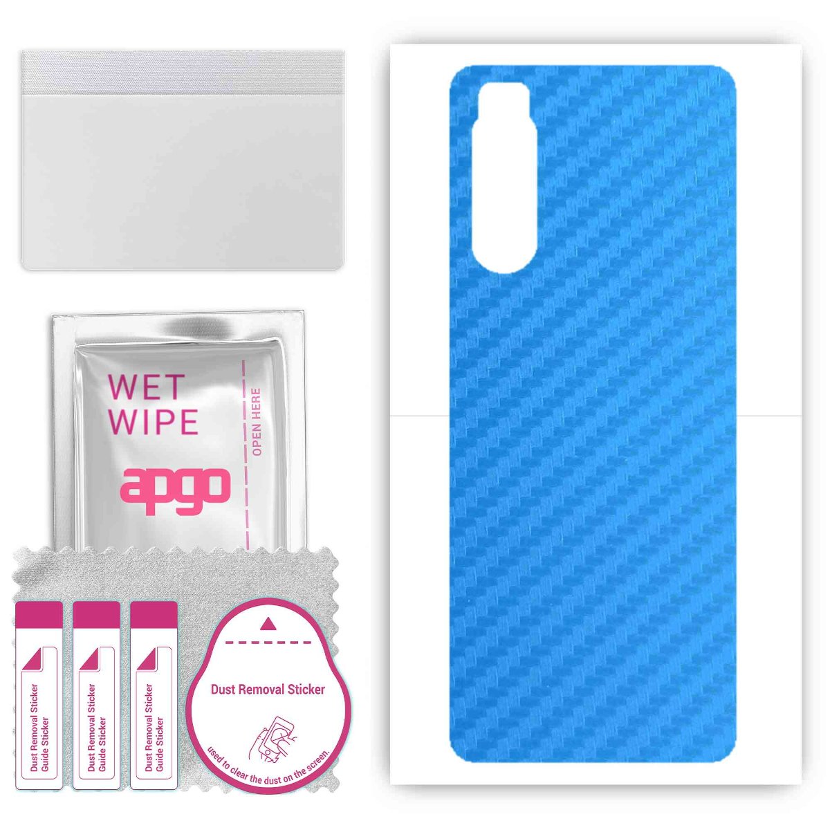 Folia naklejka skórka strukturalna na TYŁ do Sony Xperia 5 II -  Carbon Niebieski - apgo SKINS