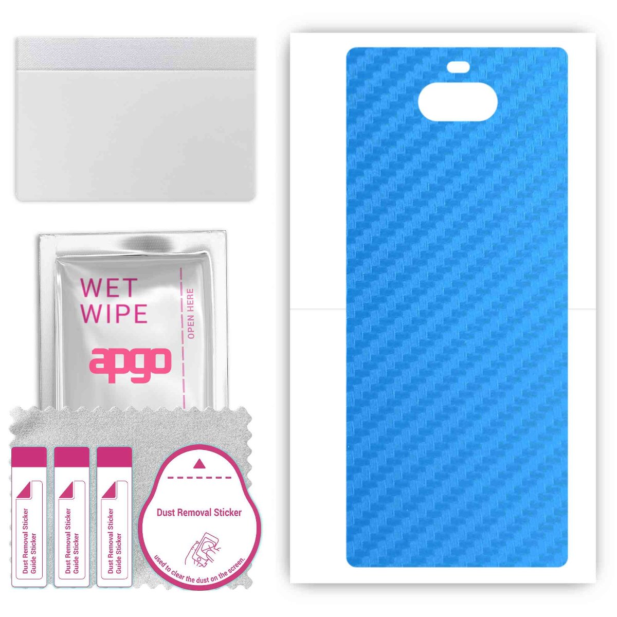 Folia naklejka skórka strukturalna na TYŁ do Sony Xperia 8 -  Carbon Niebieski - apgo SKINS