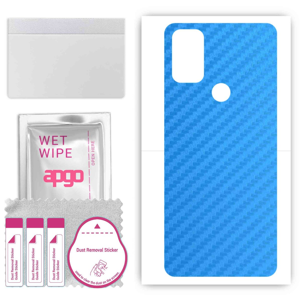 Folia naklejka skórka strukturalna na TYŁ do Blackview A70 -  Carbon Niebieski - apgo SKINS