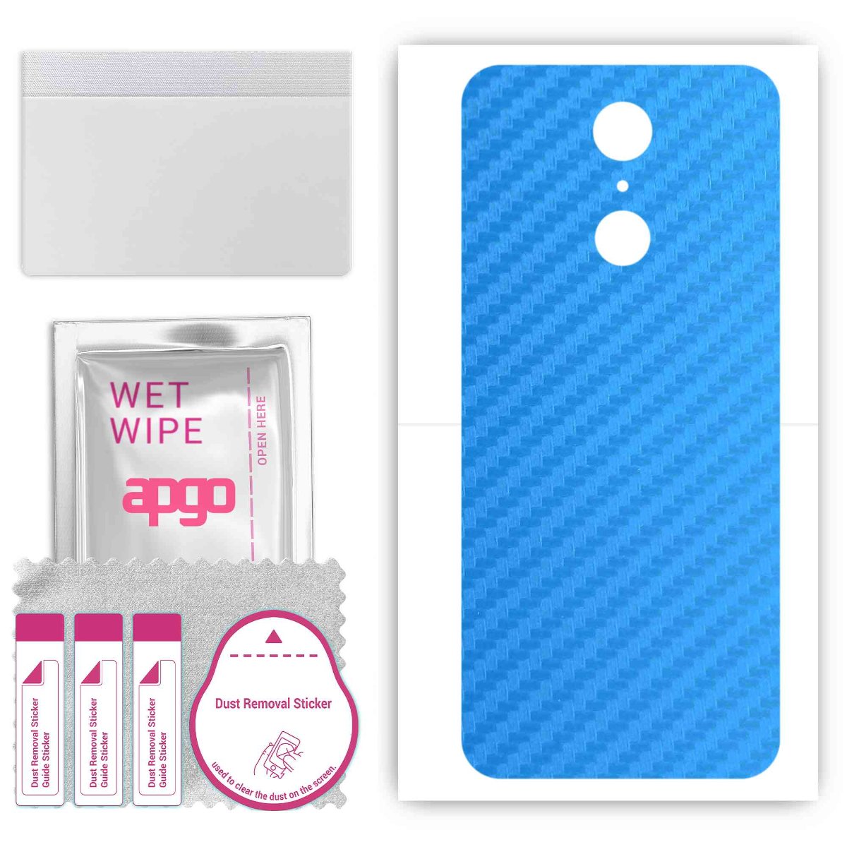 Folia naklejka skórka strukturalna na TYŁ do Cubot Nova -  Carbon Niebieski - apgo SKINS