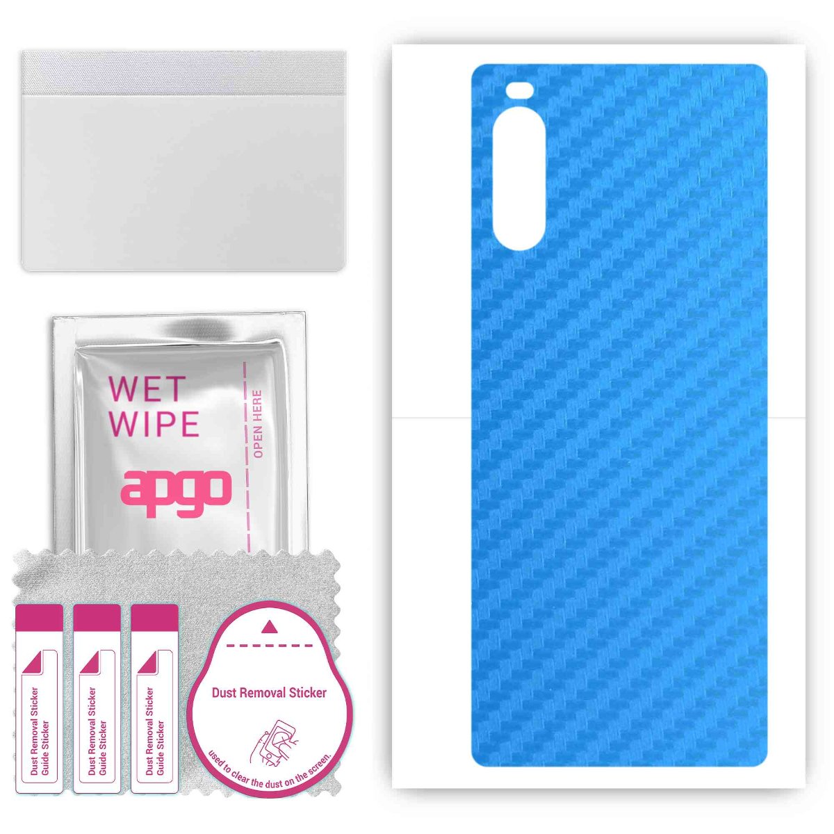 Folia naklejka skórka strukturalna na TYŁ do Sony Xperia 10 III SO-52B -  Carbon Niebieski - apgo SKINS