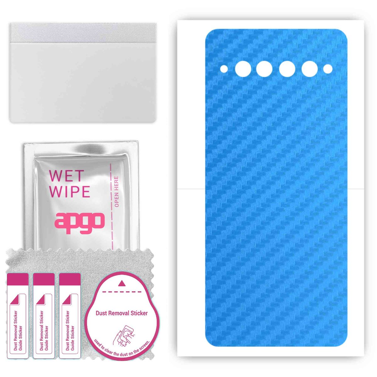 Folia naklejka skórka strukturalna na TYŁ do TCL 10 Plus -  Carbon Niebieski - apgo SKINS