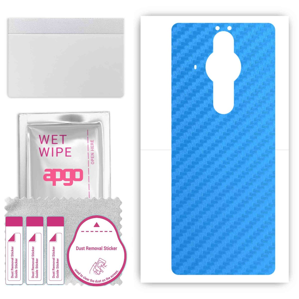 Folia naklejka skórka strukturalna na TYŁ do Sony Xperia PRO-I -  Carbon Niebieski - apgo SKINS