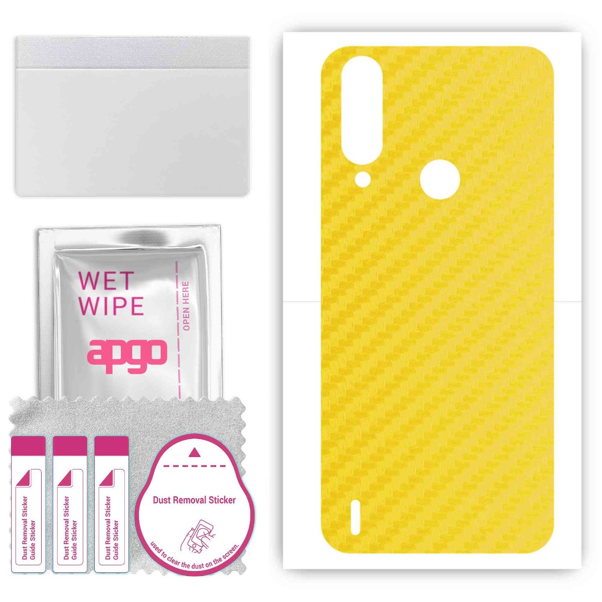 Folia naklejka skórka strukturalna na TYŁ do HTC Wildfire R70 -  Carbon Żółty - apgo SKINS