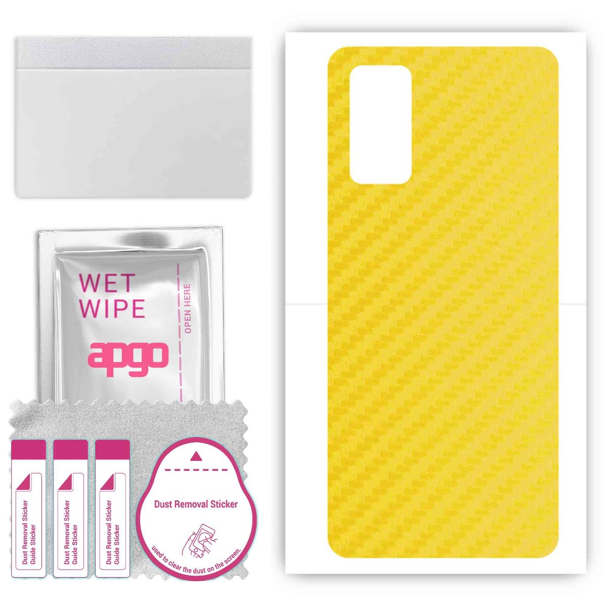 Folia naklejka skórka strukturalna na TYŁ do Honor V30 -  Carbon Żółty - apgo SKINS