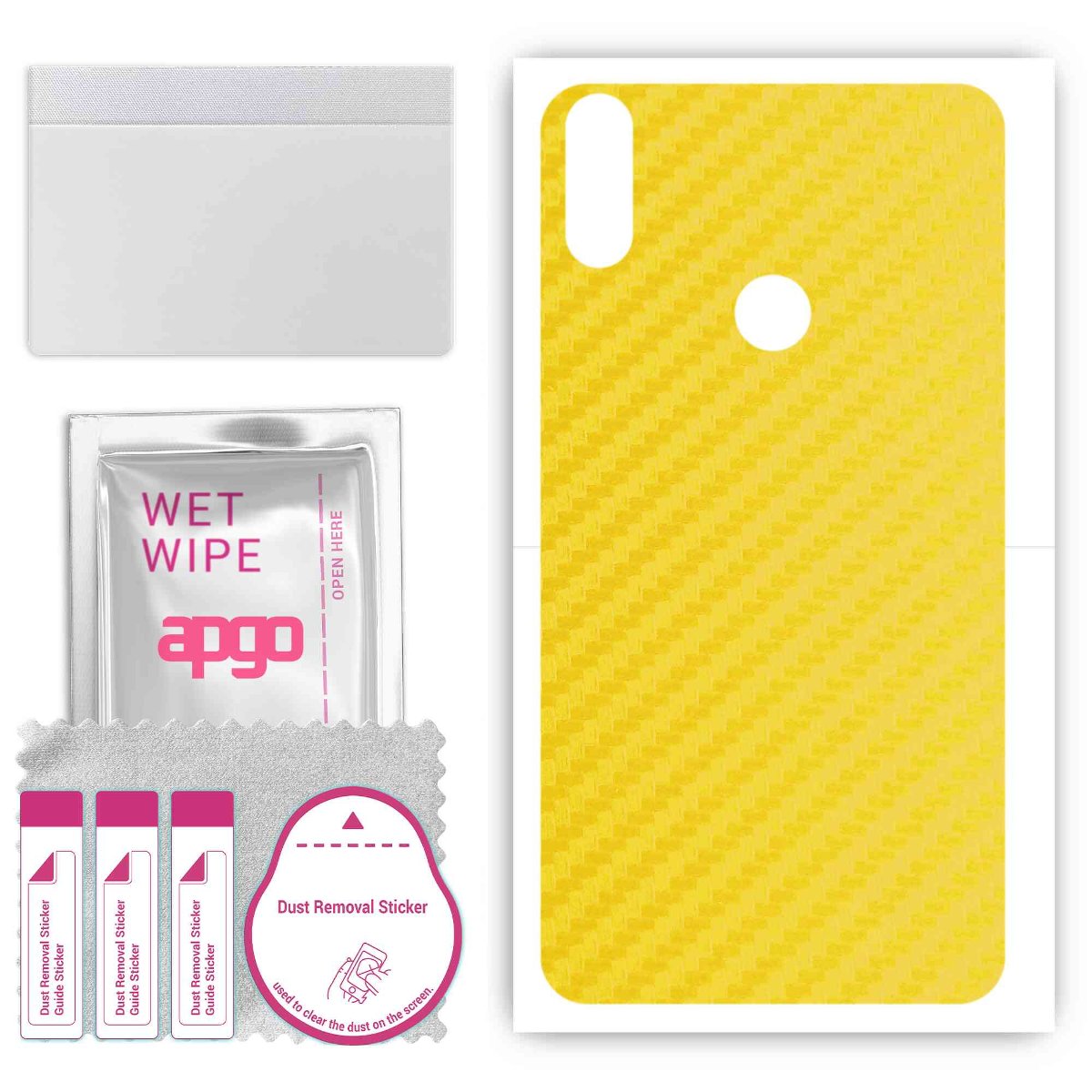 Folia naklejka skórka strukturalna na TYŁ do Motorola P30 -  Carbon Żółty - apgo SKINS