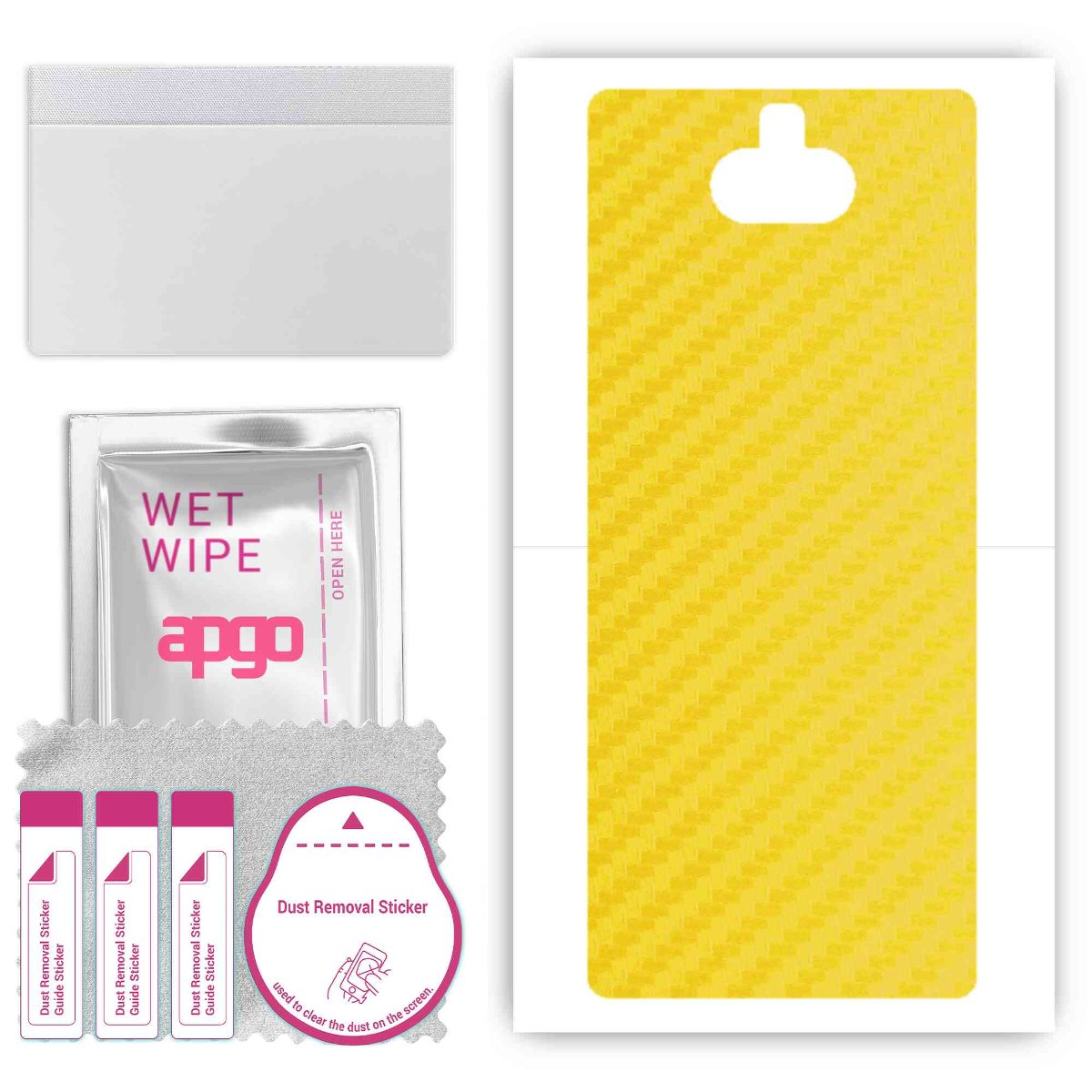 Folia naklejka skórka strukturalna na TYŁ do Sony Xperia 10 -  Carbon Żółty - apgo SKINS