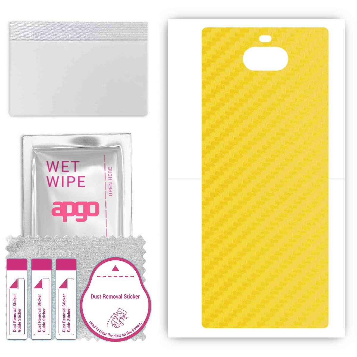 Folia naklejka skórka strukturalna na TYŁ do Sony Xperia 10 Plus -  Carbon Żółty - apgo SKINS