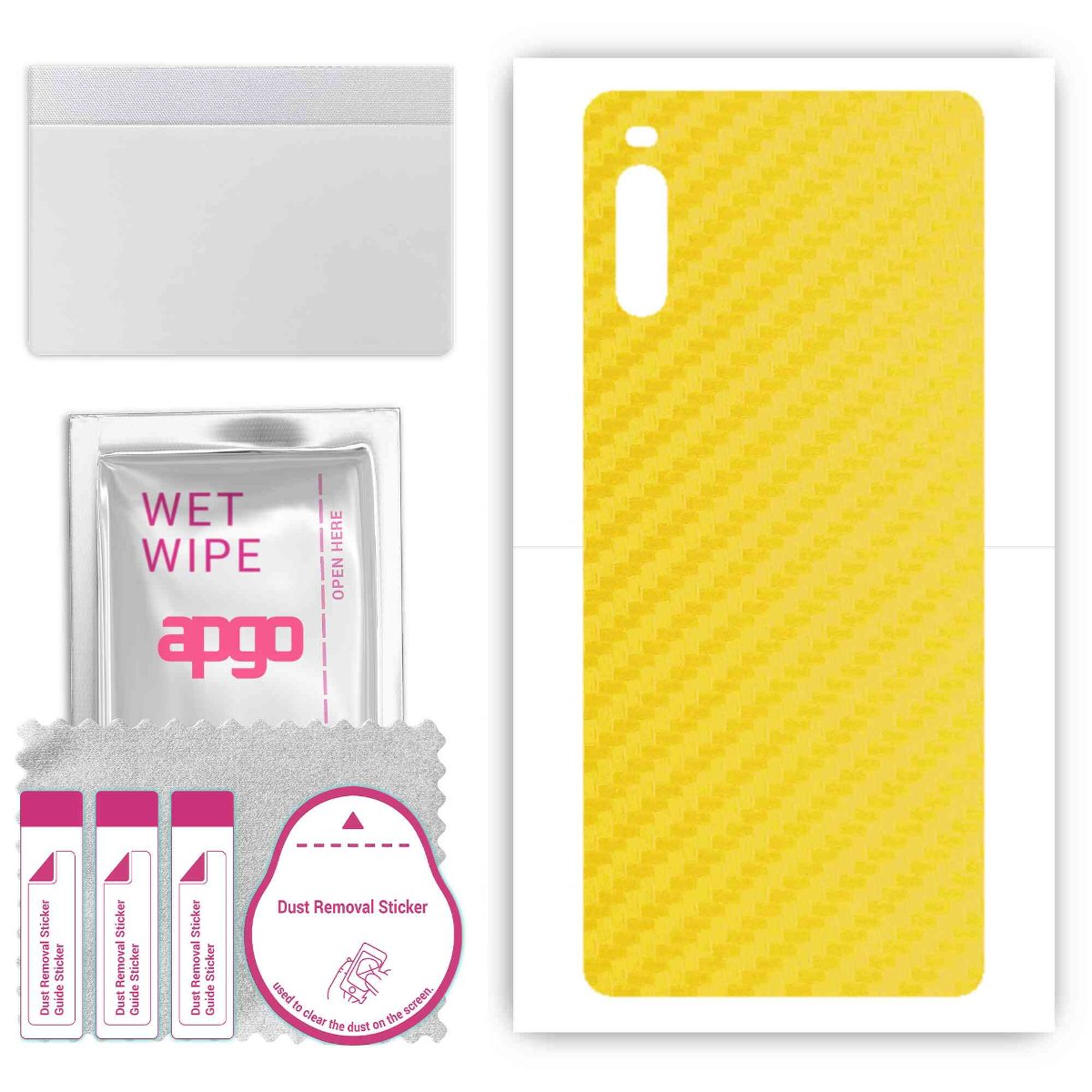 Folia naklejka skórka strukturalna na TYŁ do Sony Xperia L4 -  Carbon Żółty - apgo SKINS