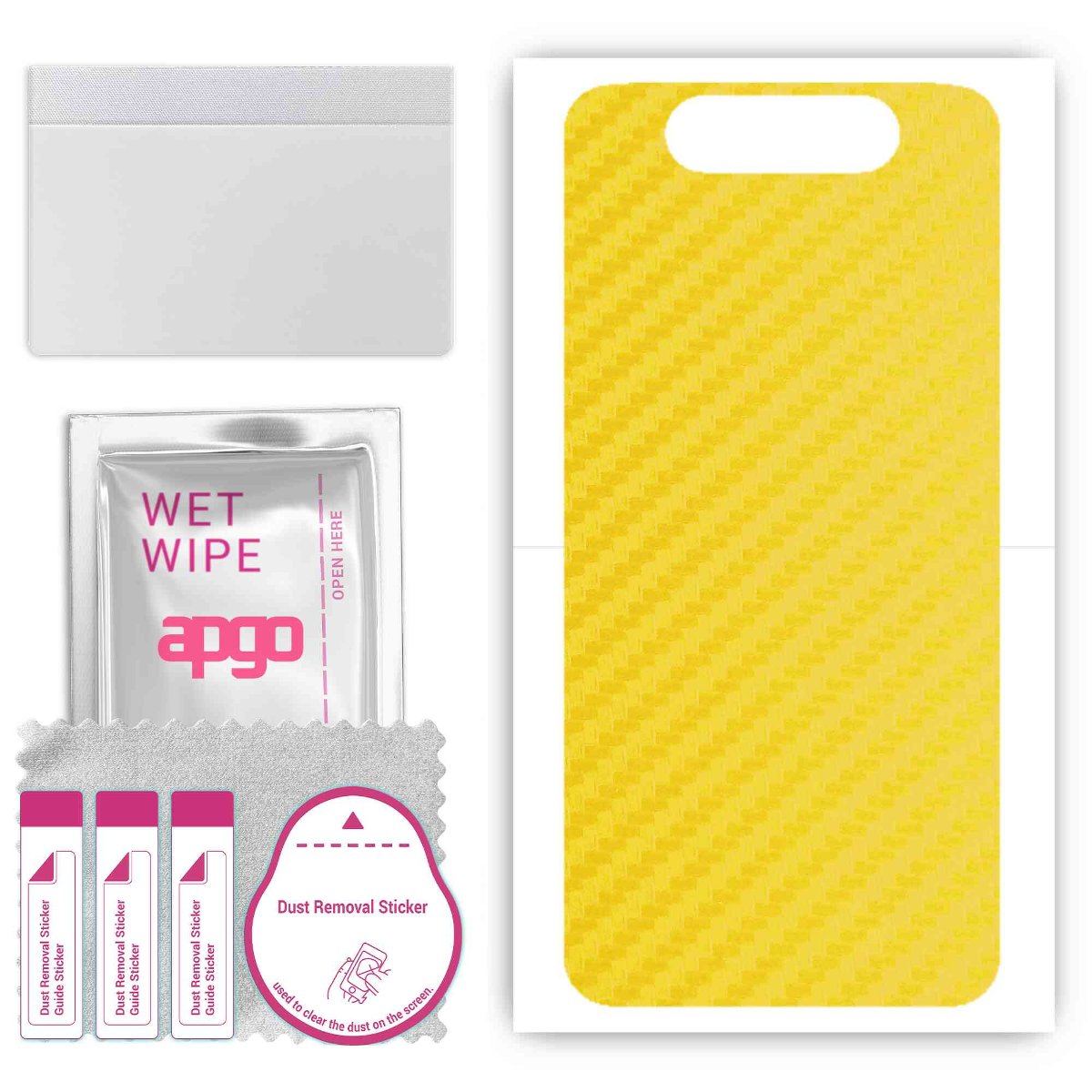 Folia naklejka skórka strukturalna na TYŁ do Samsung Galaxy A80 -  Carbon Żółty - apgo SKINS