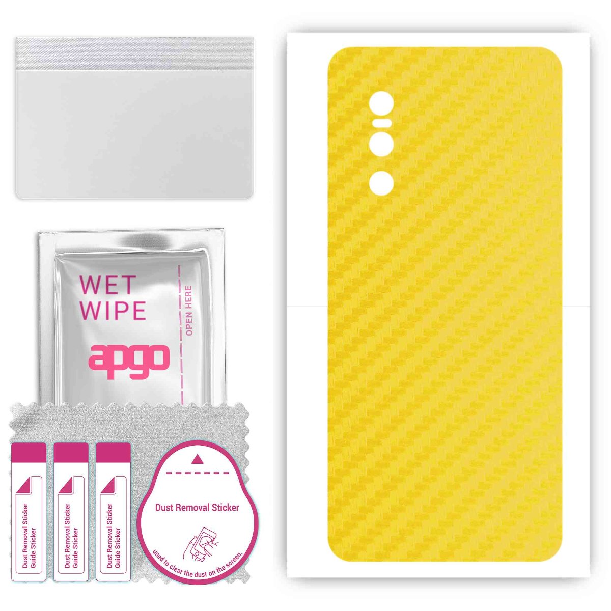 Folia naklejka skórka strukturalna na TYŁ do vivo X27 -  Carbon Żółty - apgo SKINS