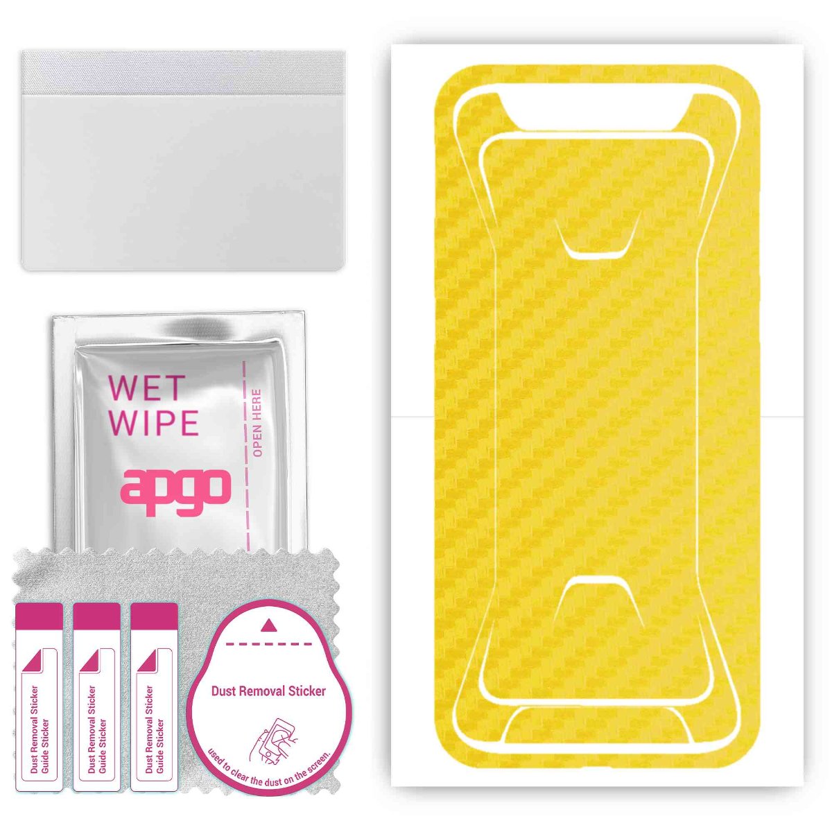 Folia naklejka skórka strukturalna na TYŁ do Black Shark -  Carbon Żółty - apgo SKINS