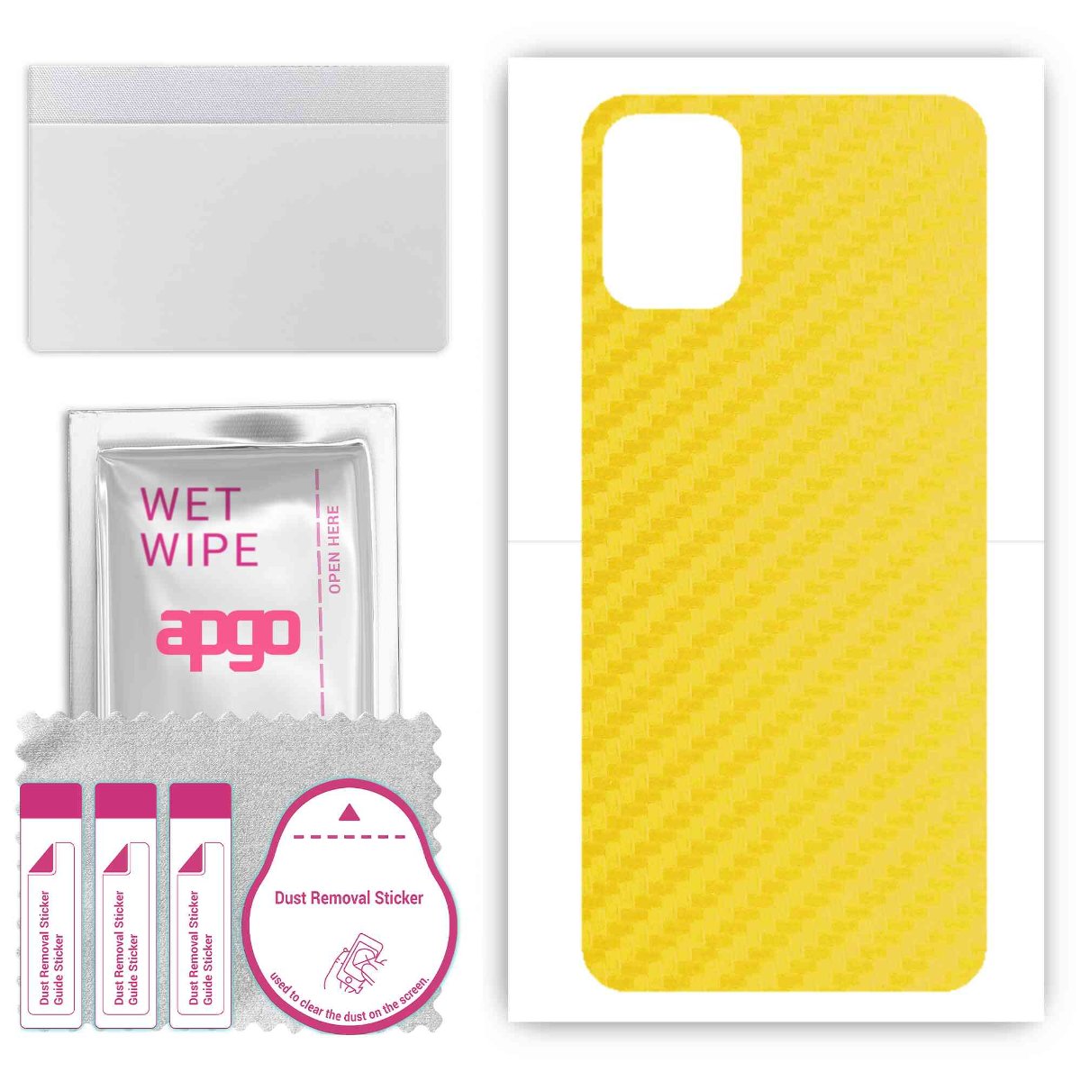 Folia naklejka skórka strukturalna na TYŁ do Motorola Moto G9 Plus -  Carbon Żółty - apgo SKINS