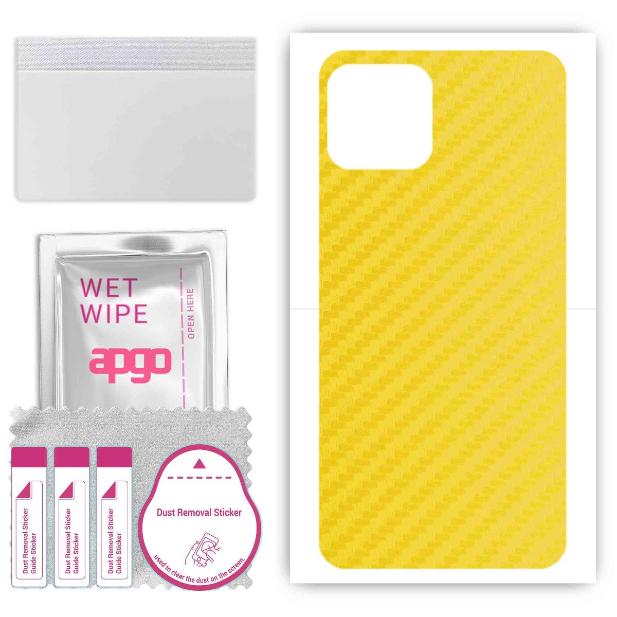 Folia naklejka skórka strukturalna na TYŁ do Cubot C30 -  Carbon Żółty - apgo SKINS