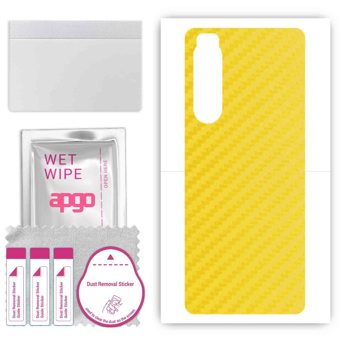 Folia naklejka skórka strukturalna na TYŁ do Sony Xperia 5 III -  Carbon Żółty - apgo SKINS