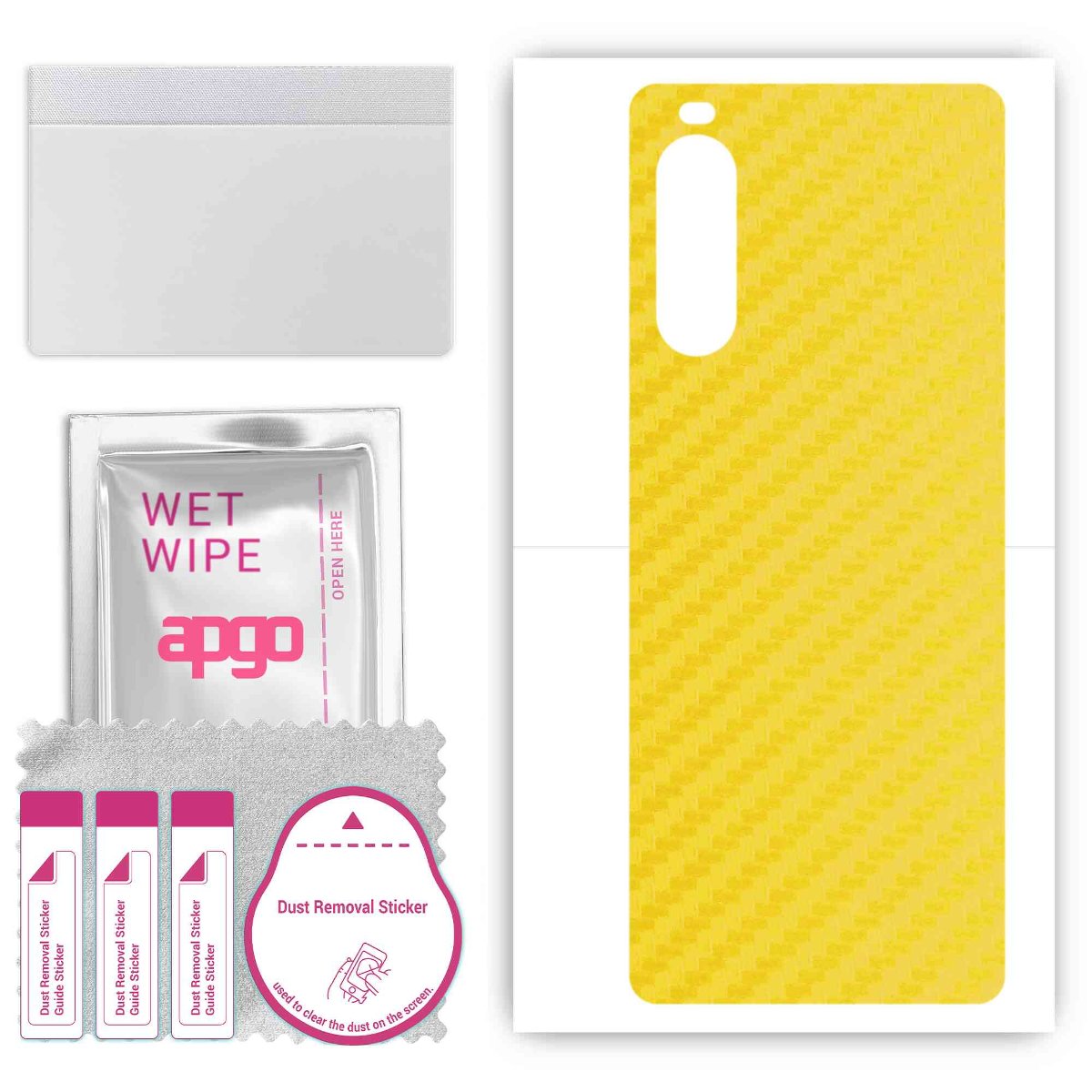 Folia naklejka skórka strukturalna na TYŁ do Sony Xperia 10 III Lite -  Carbon Żółty - apgo SKINS