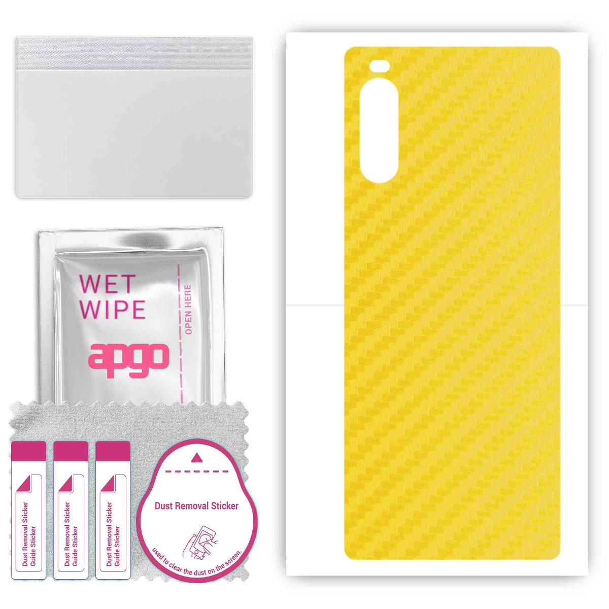 Folia naklejka skórka strukturalna na TYŁ do Sony Xperia 10 III SO-52B -  Carbon Żółty - apgo SKINS