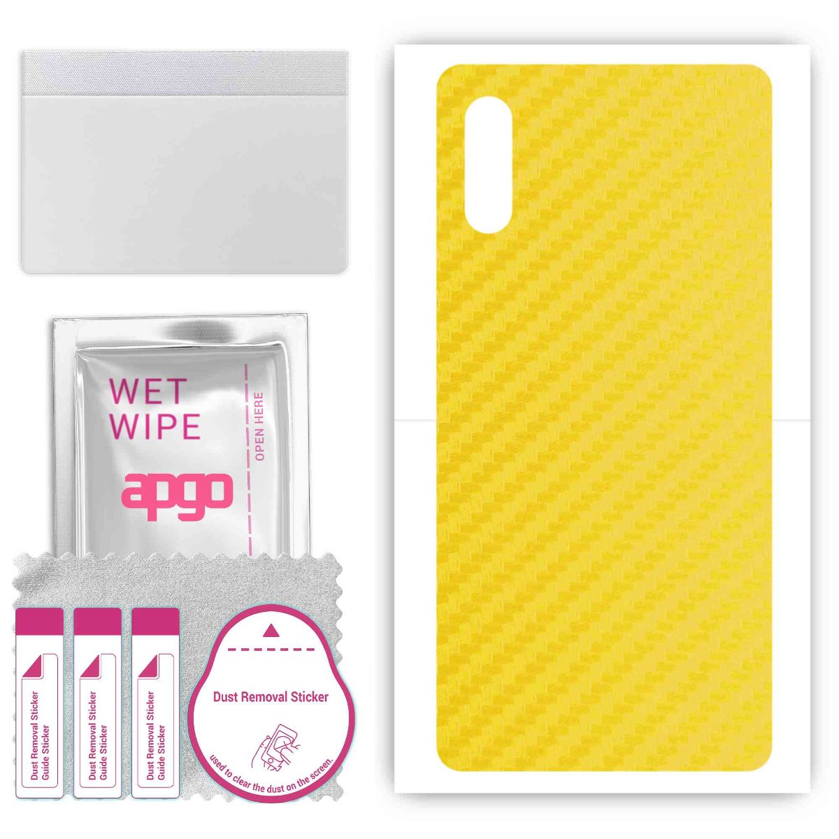 Folia naklejka skórka strukturalna na TYŁ do Sony Xperia Ace II SO-41B -  Carbon Żółty - apgo SKINS