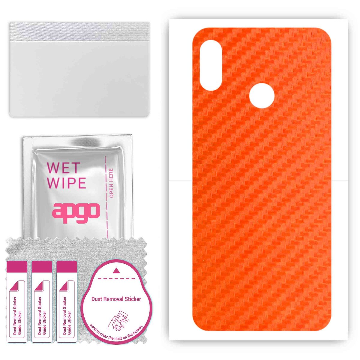 Folia naklejka skórka strukturalna na TYŁ do HTC U12 life -  Carbon Pomarańczowy - apgo SKINS