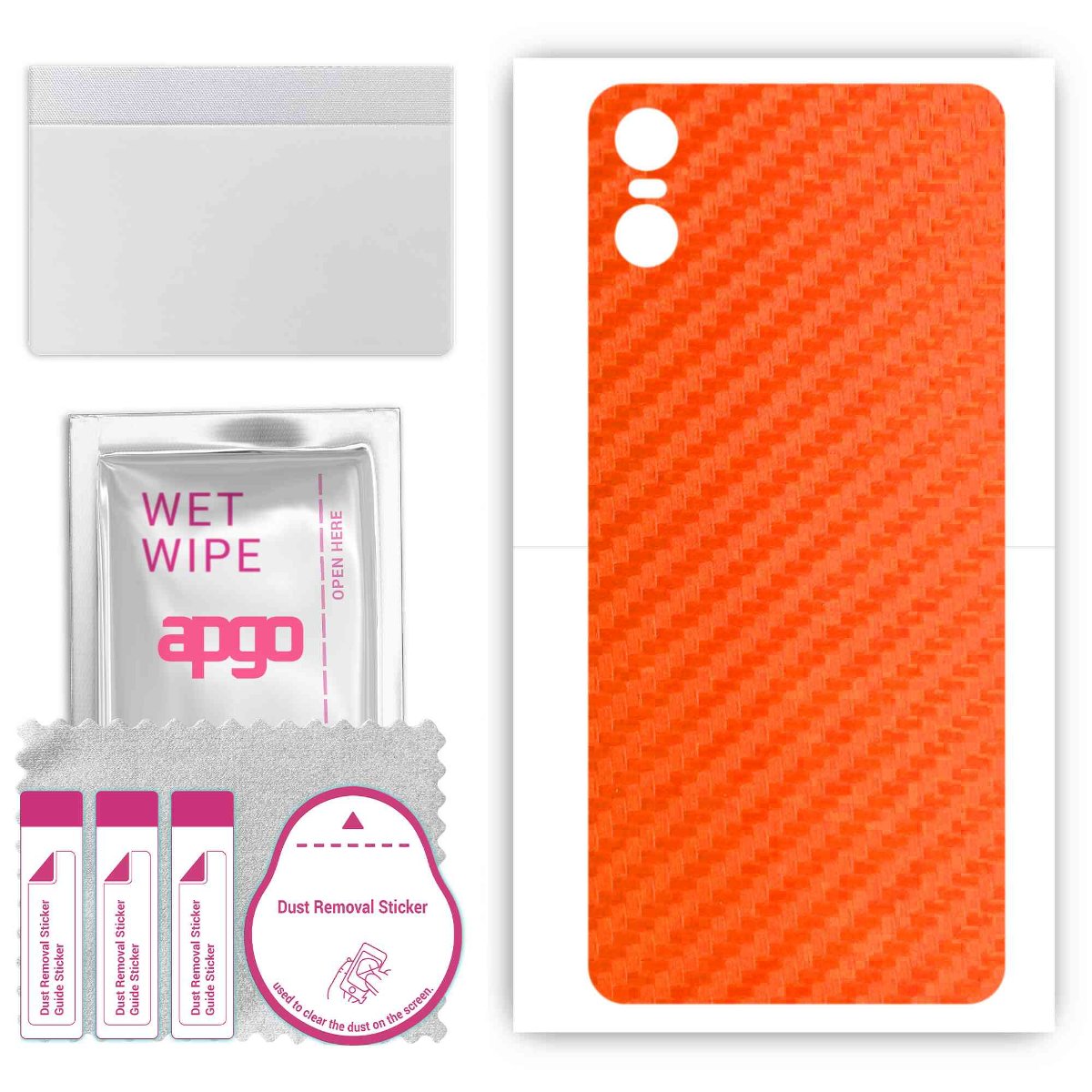 Folia naklejka skórka strukturalna na TYŁ do Motorola One (P30 Play) -  Carbon Pomarańczowy - apgo SKINS