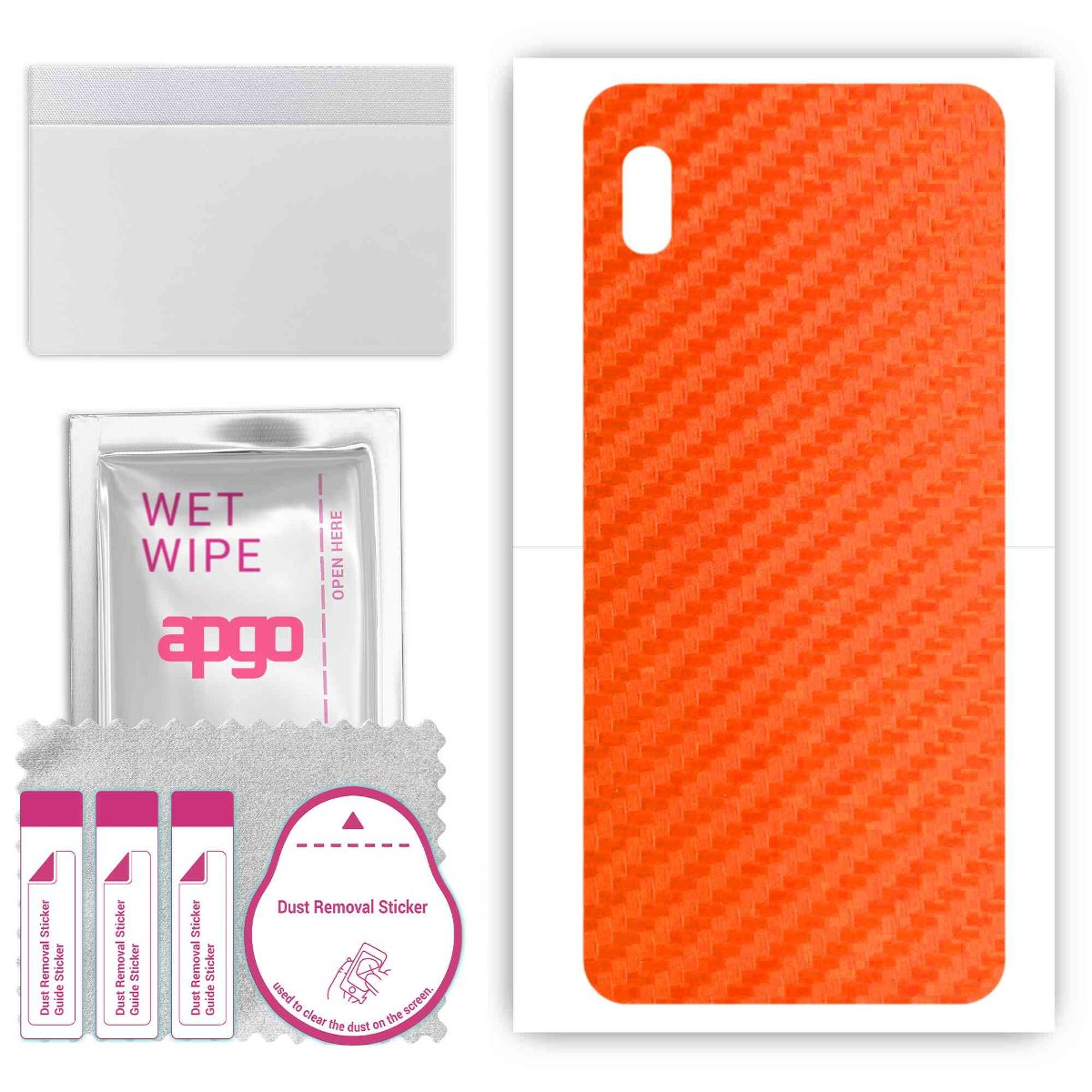 Folia naklejka skórka strukturalna na TYŁ do Samsung Galaxy A10s -  Carbon Pomarańczowy - apgo SKINS