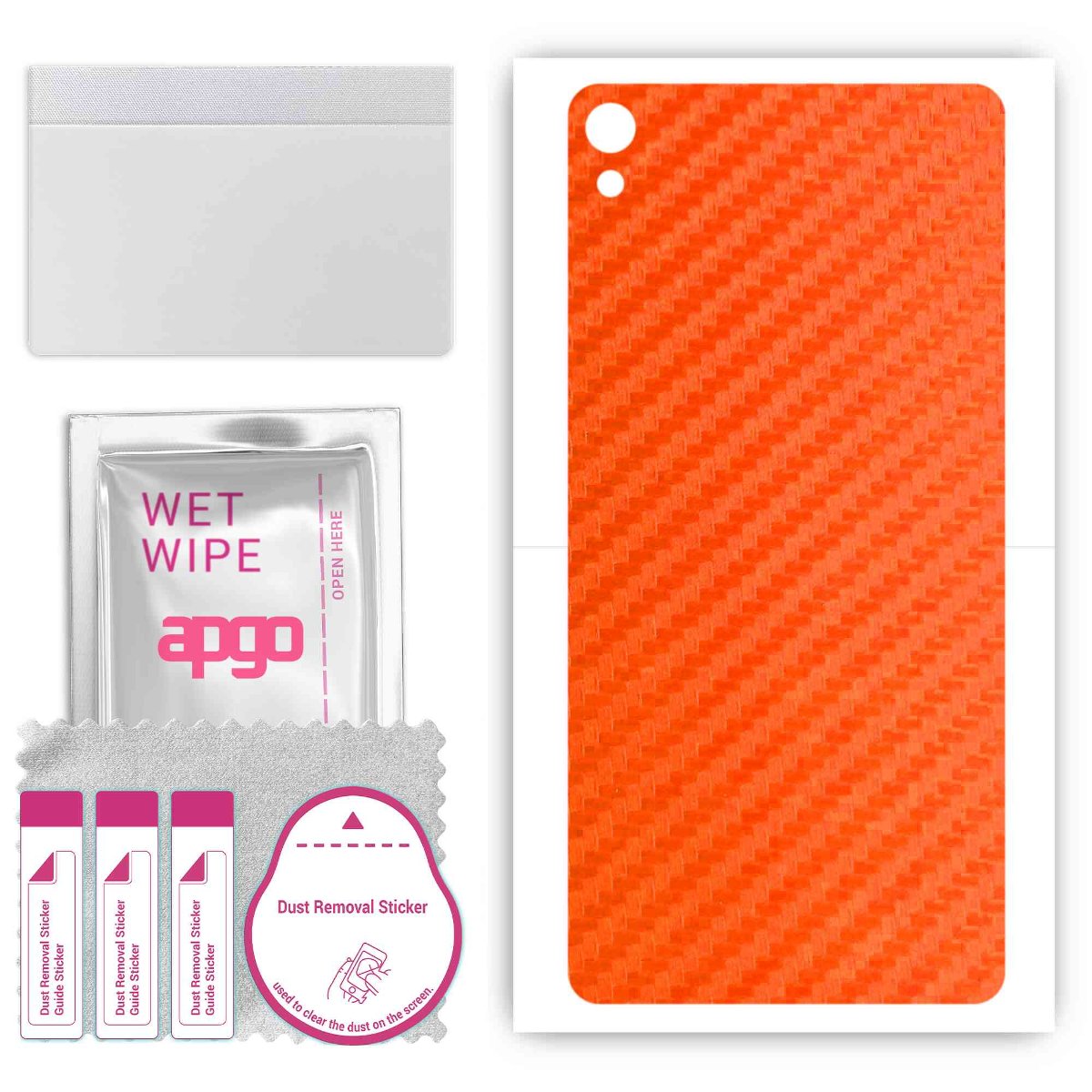 Folia naklejka skórka strukturalna na TYŁ do Sony Xperia L1 -  Carbon Pomarańczowy - apgo SKINS