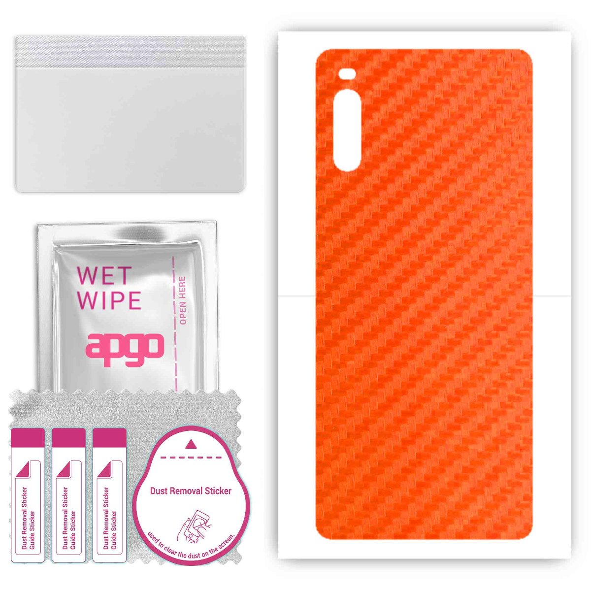 Folia naklejka skórka strukturalna na TYŁ do Sony Xperia L4 -  Carbon Pomarańczowy - apgo SKINS