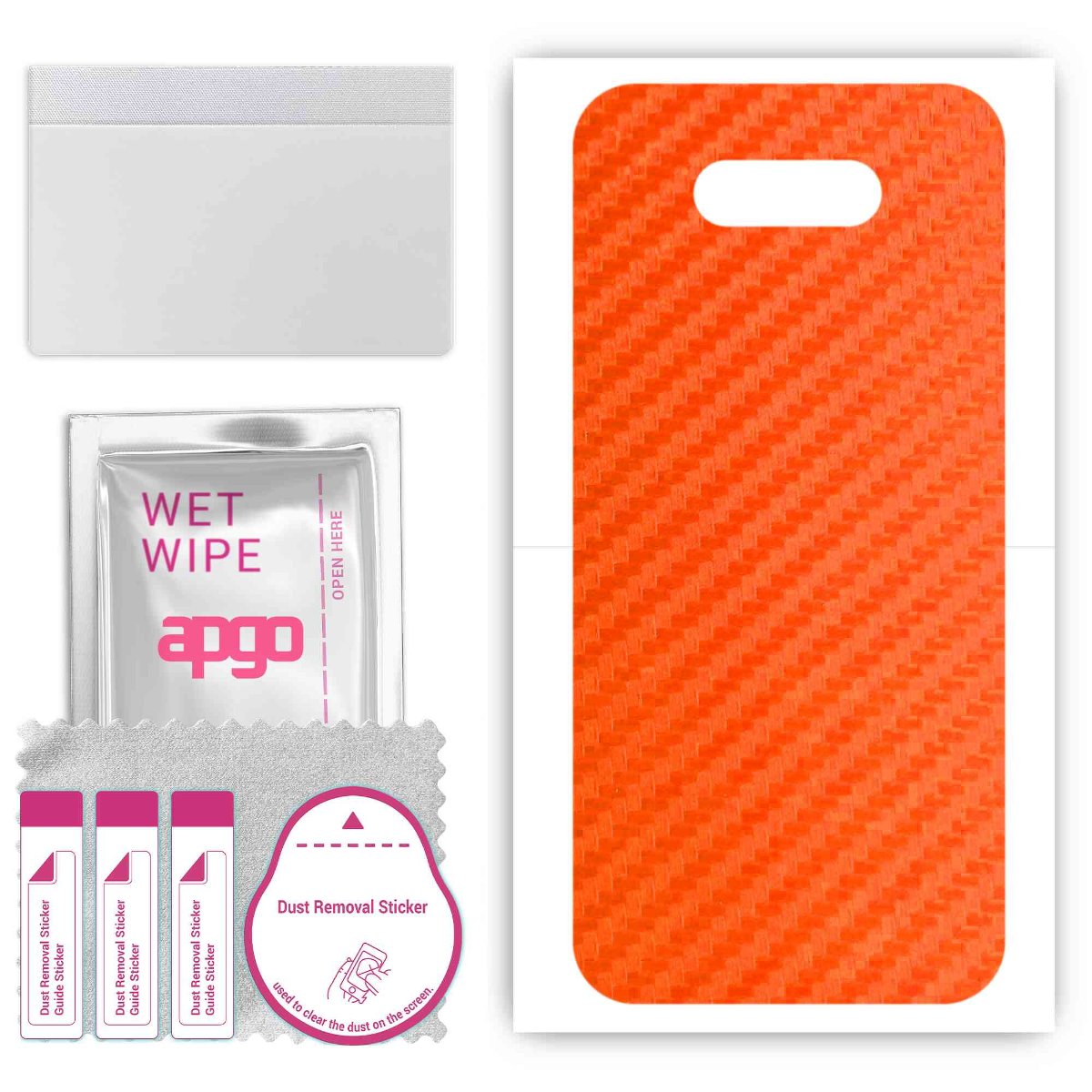 Folia naklejka skórka strukturalna na TYŁ do LG Q31 -  Carbon Pomarańczowy - apgo SKINS