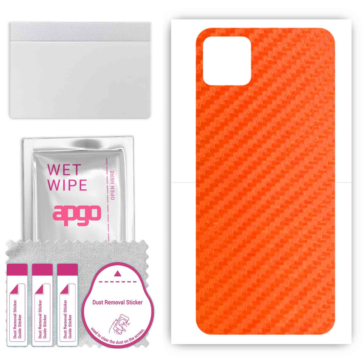 Folia naklejka skórka strukturalna na TYŁ do Cubot X20 -  Carbon Pomarańczowy - apgo SKINS