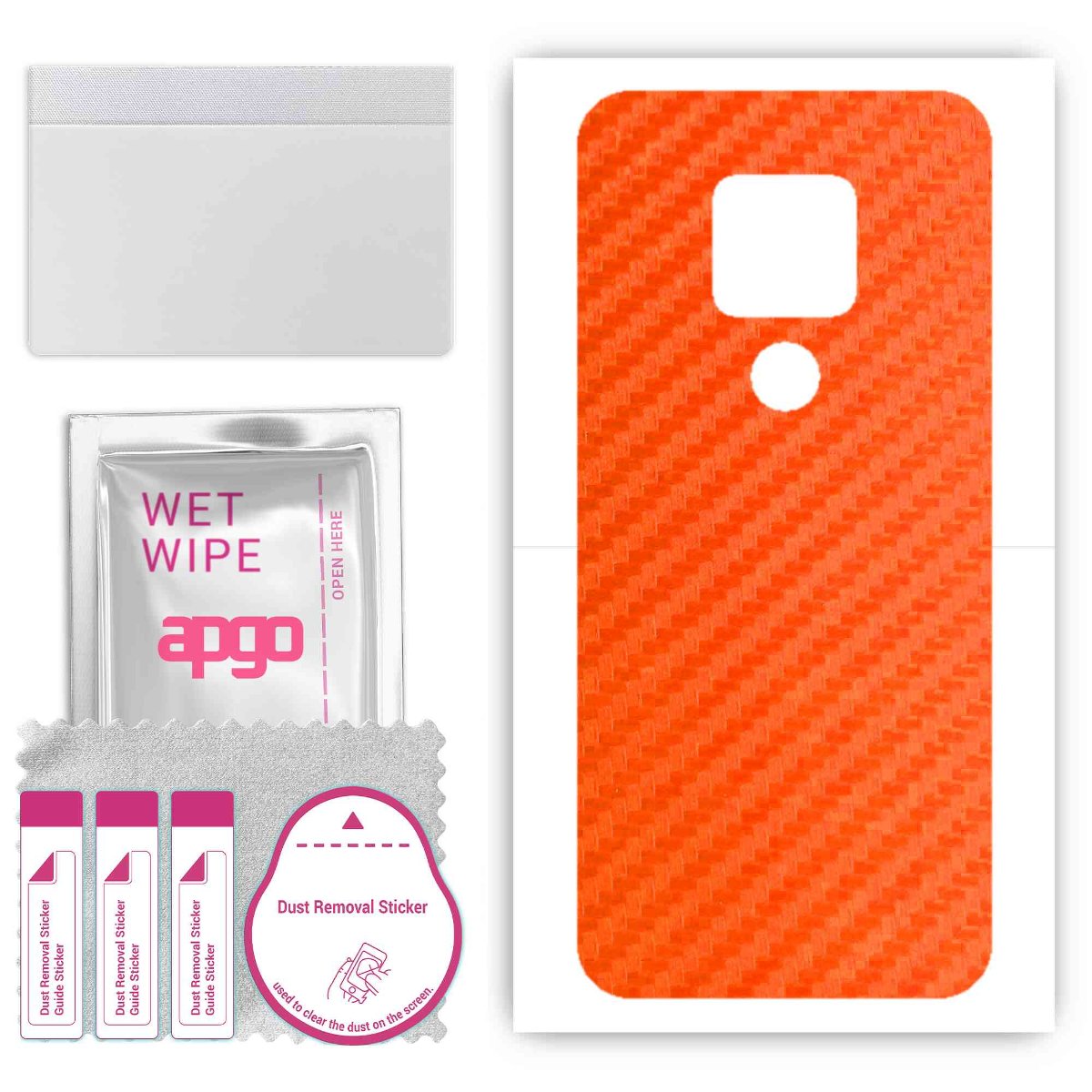 Folia naklejka skórka strukturalna na TYŁ do Cubot P30 -  Carbon Pomarańczowy - apgo SKINS