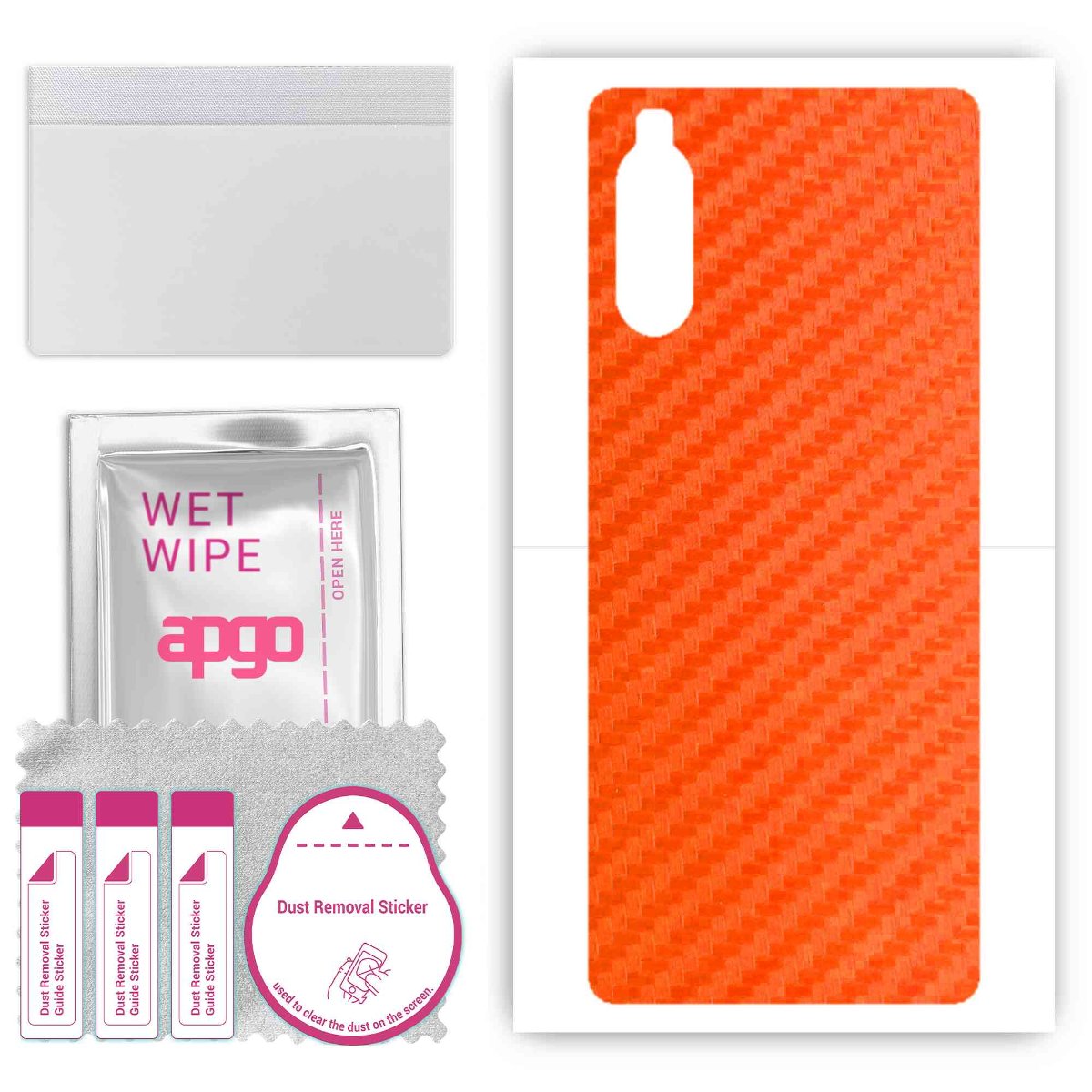 Folia naklejka skórka strukturalna na TYŁ do Sony Xperia 10 III -  Carbon Pomarańczowy - apgo SKINS