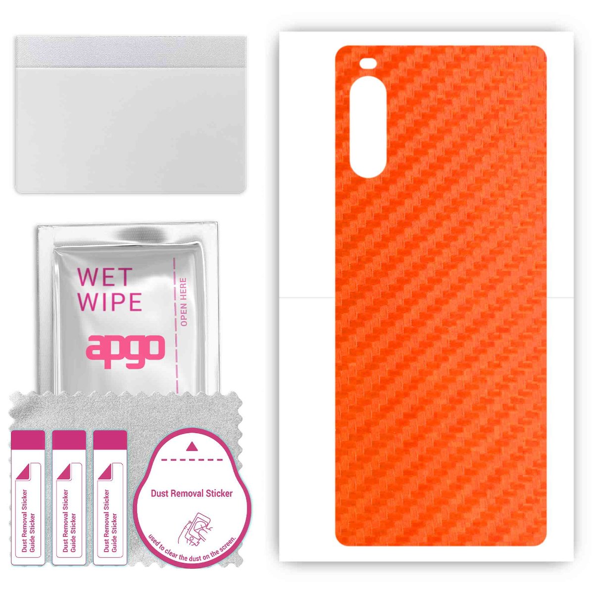 Folia naklejka skórka strukturalna na TYŁ do Sony Xperia 10 III SOG04 -  Carbon Pomarańczowy - apgo SKINS