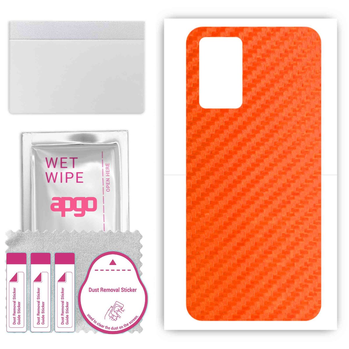 Folia naklejka skórka strukturalna na TYŁ do ZTE S30 SE -  Carbon Pomarańczowy - apgo SKINS