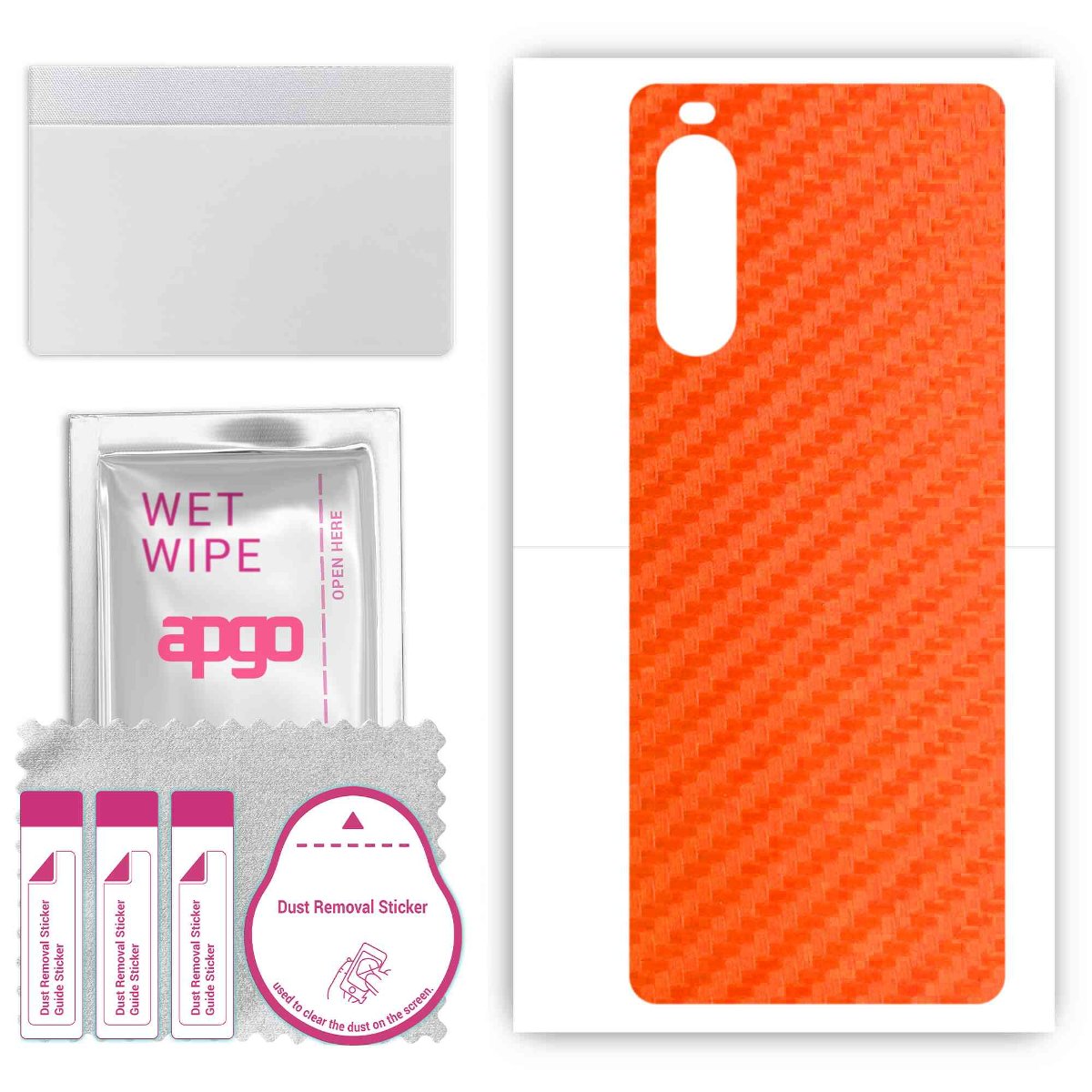 Folia naklejka skórka strukturalna na TYŁ do Sony Xperia 10 III Lite -  Carbon Pomarańczowy - apgo SKINS