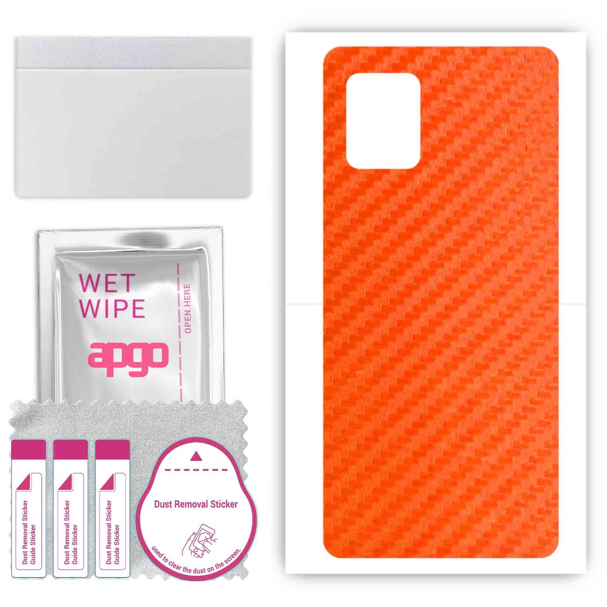 Folia naklejka skórka strukturalna na TYŁ do Sharp Aquos Zero6 -  Carbon Pomarańczowy - apgo SKINS