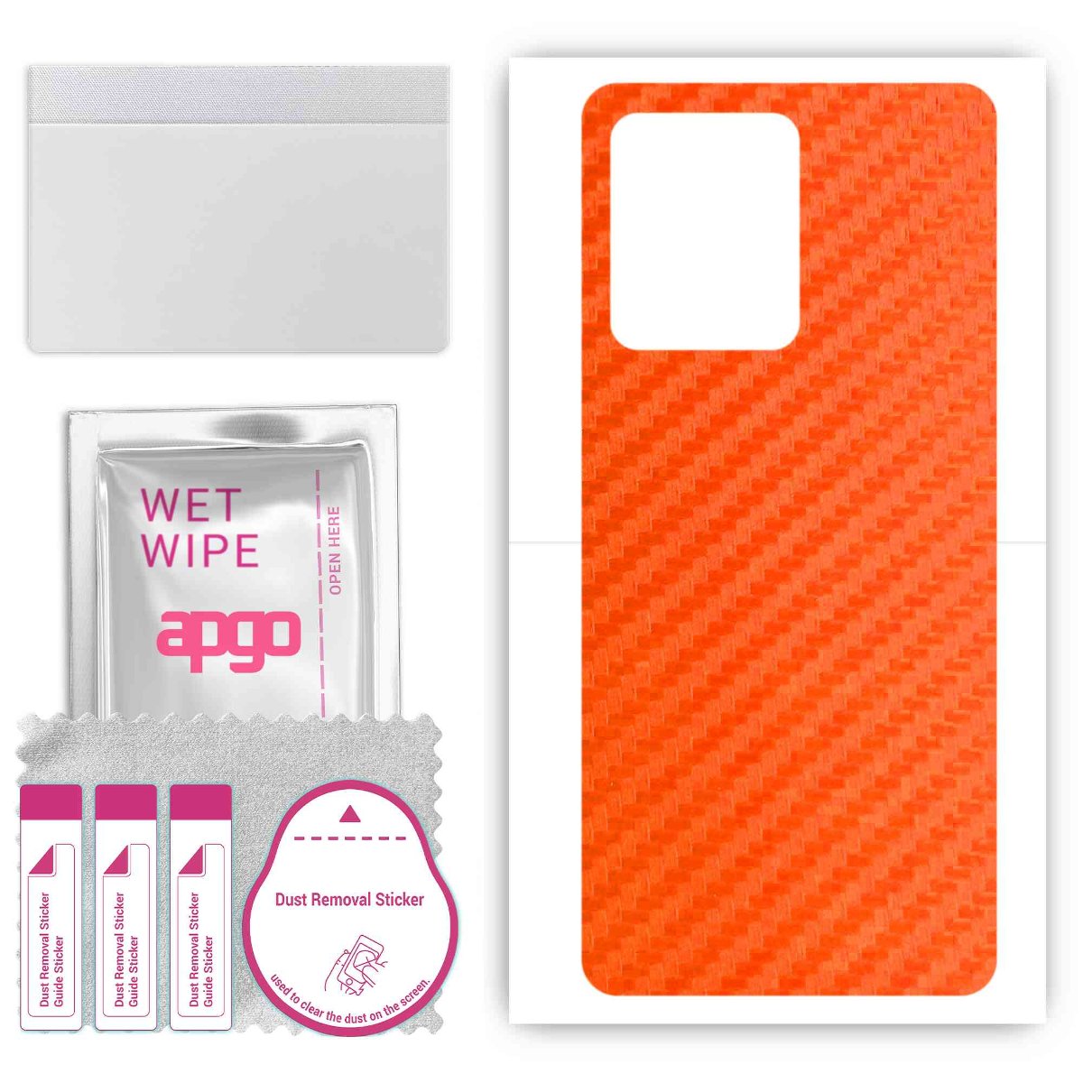 Folia naklejka skórka strukturalna na TYŁ do Vivo V23 Pro -  Carbon Pomarańczowy - apgo SKINS