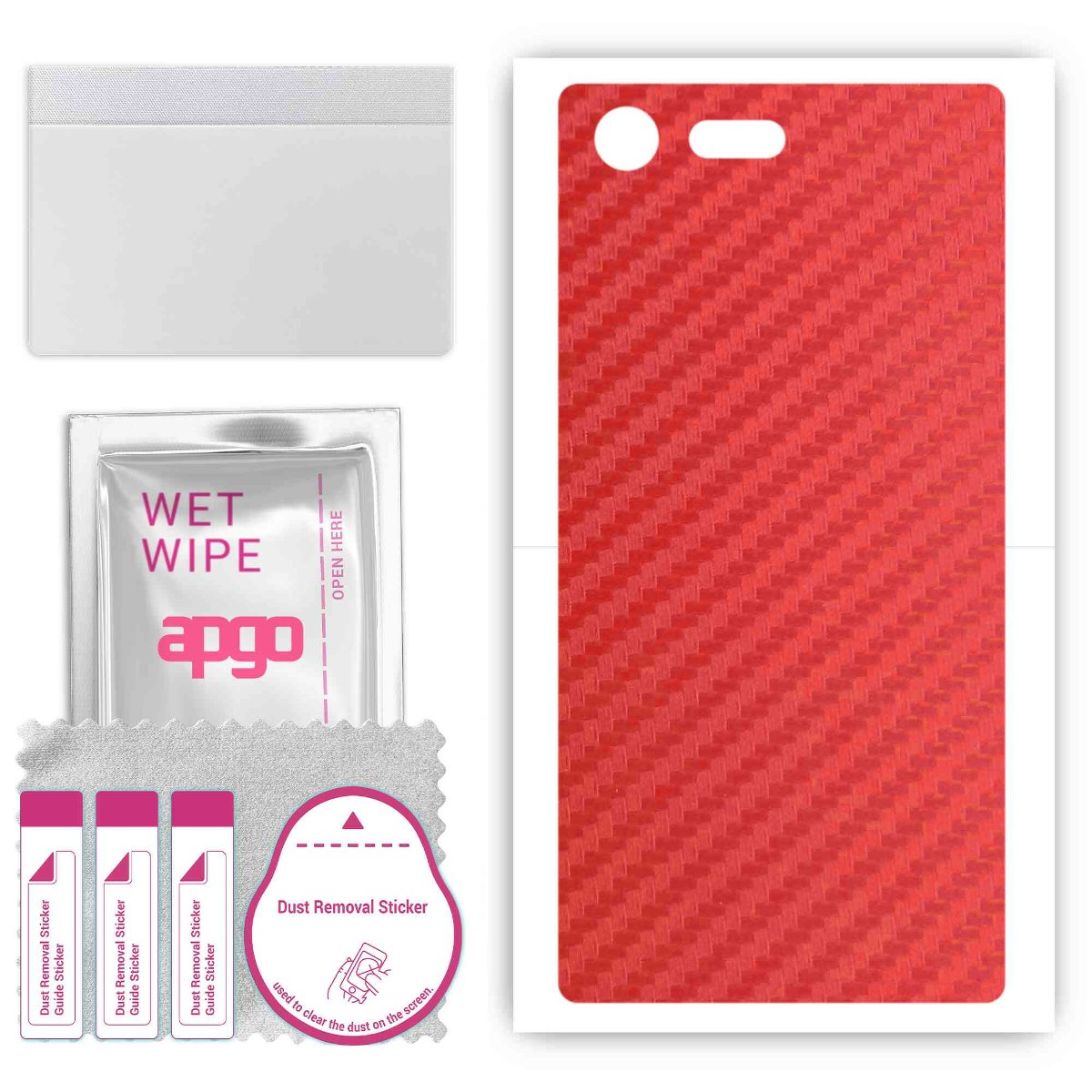 Folia naklejka skórka strukturalna na TYŁ do Sony Xperia X Compact -  Carbon Czerwony - apgo SKINS